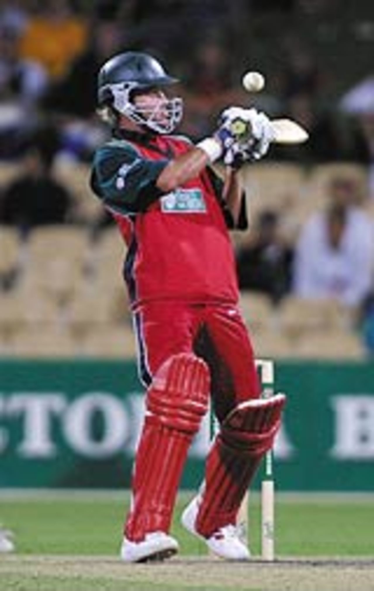 Sean Ervine carves the ball over the vacant slip region on the way to a fine hundred, India v Zimbabwe, VB Series, 8th ODI, Adelaide, January 24, 2004