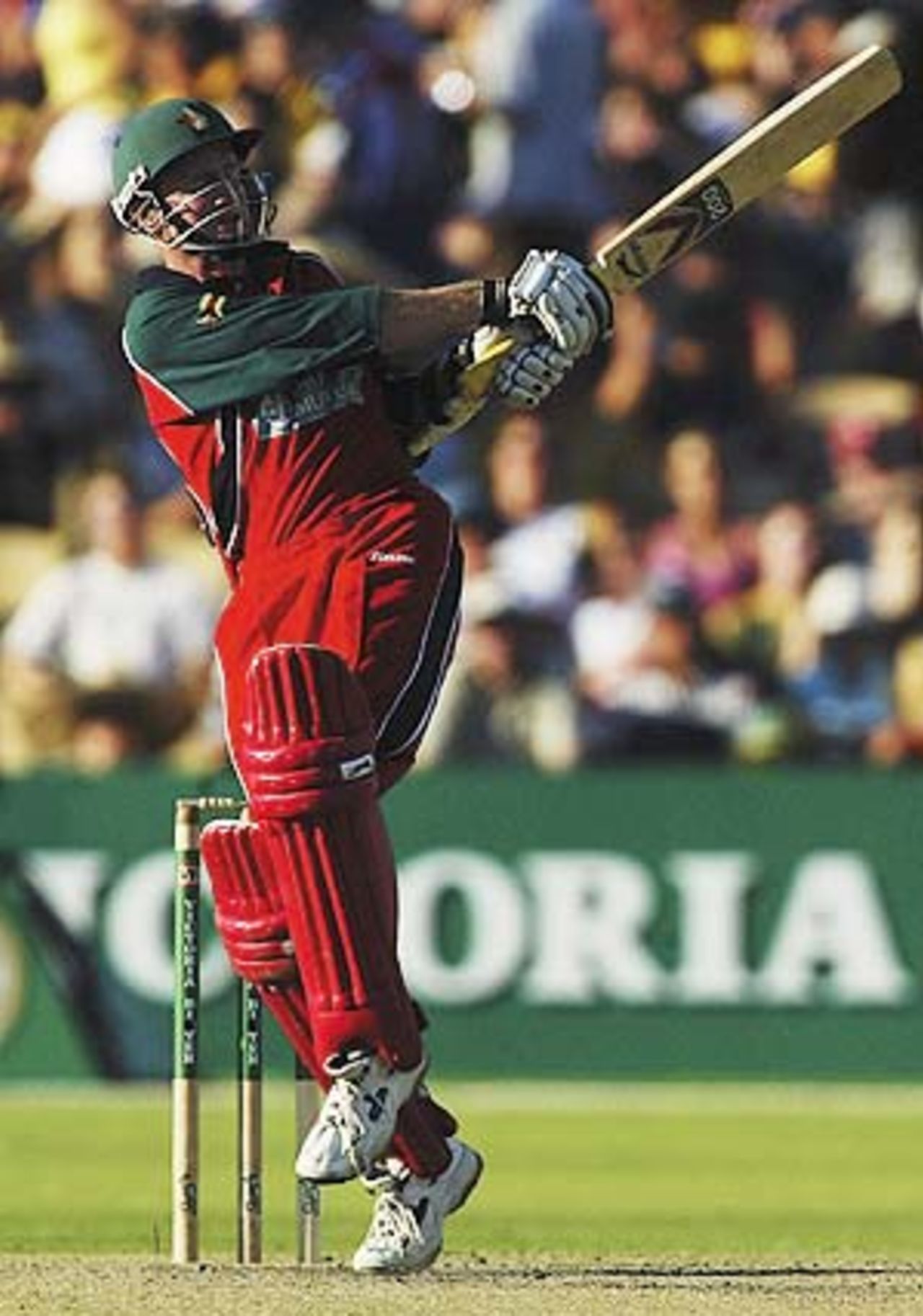 Grant Flower doesnt stop attacking even though Zimbabwe have lost early wickets, Australia v Zimbabwe, VB Series, 9th ODI, Adelaide, January 26, 2004