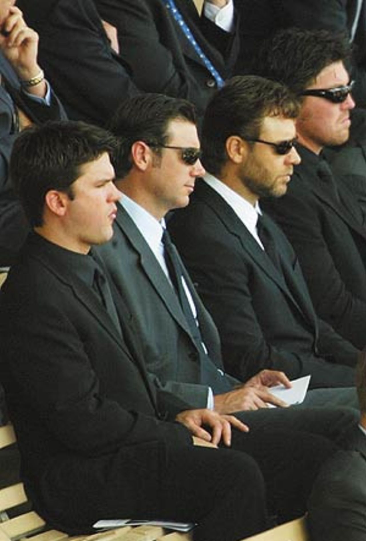 Russell Crowe, the actor, is a part of the large audience, Adelaide, January 27, 2004