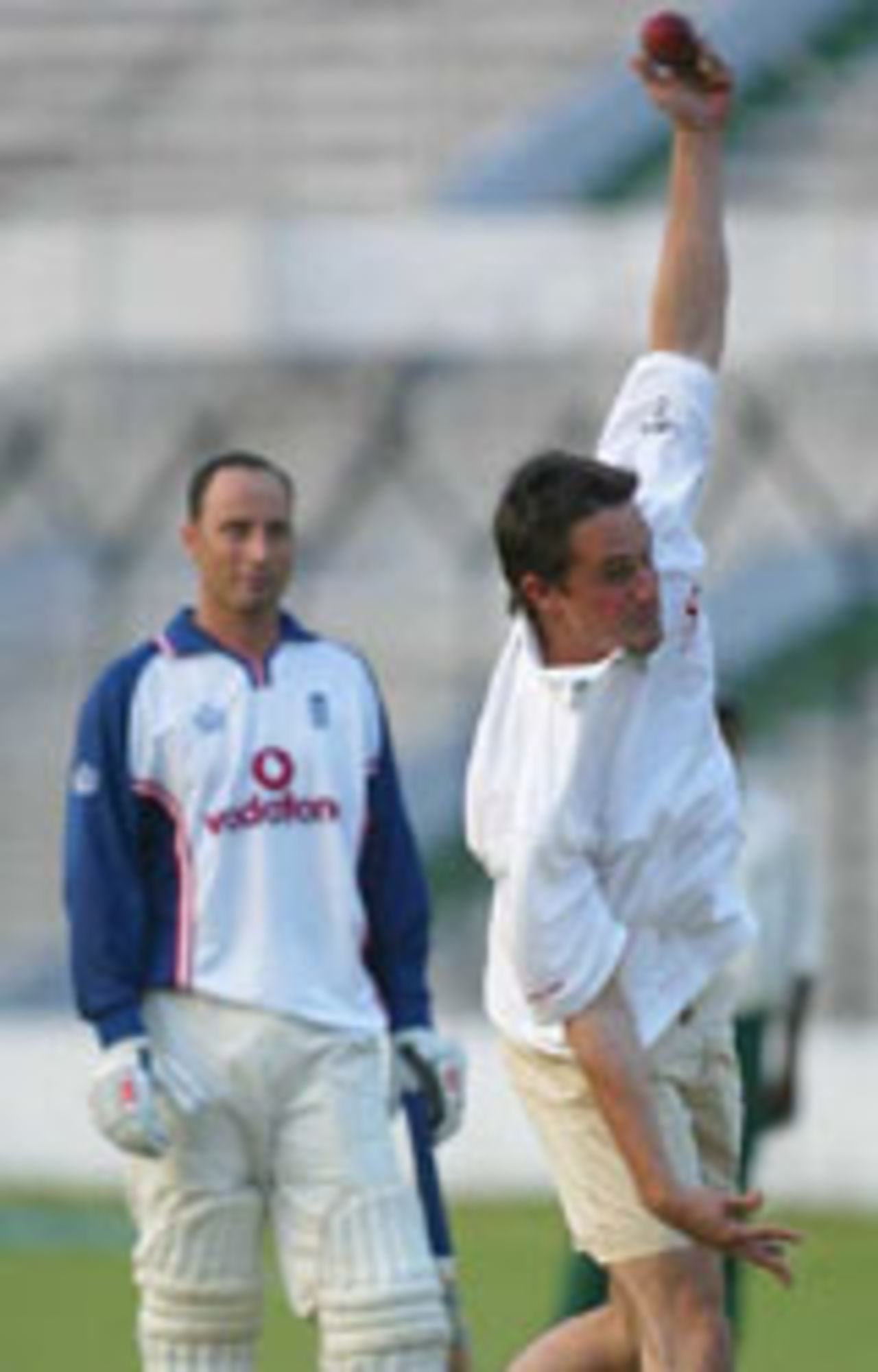 Richard Nowell bowling in the nets, 2003
