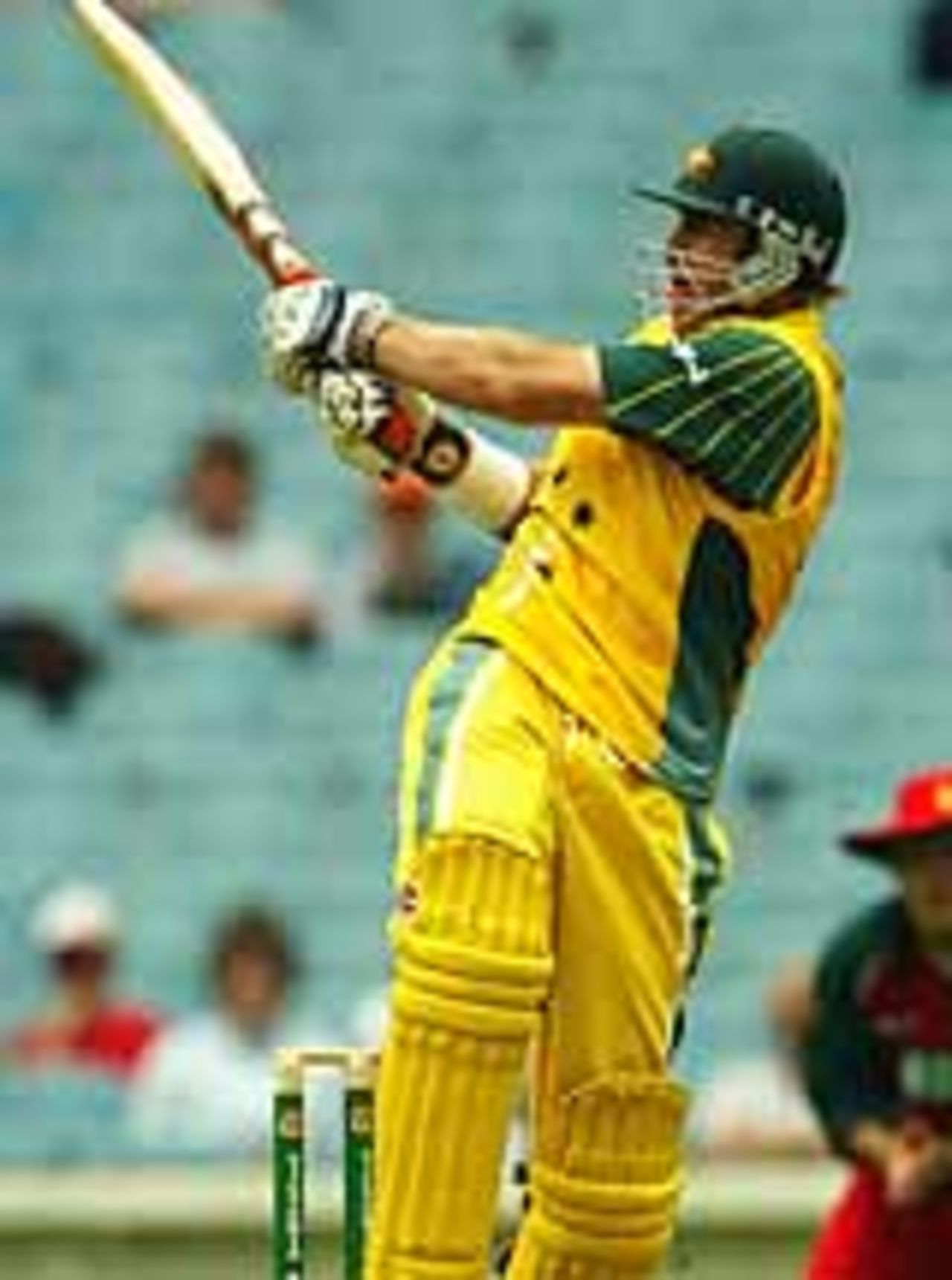 Matthew Hayden swings to leg, Australia v Zimbabwe, 10th ODI, VB Series, Melbourne, January 29, 2004