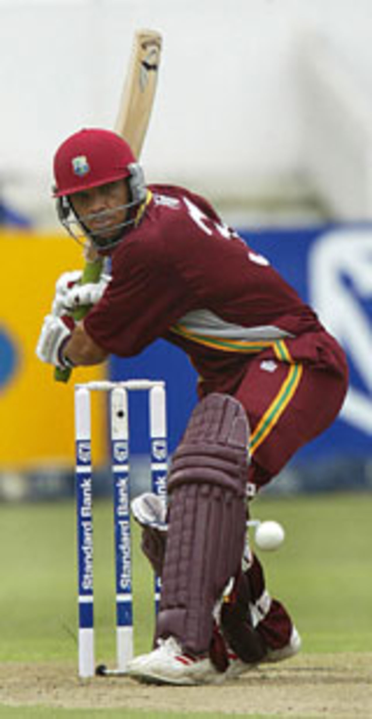Ricardo Powell on the attack, South Africa v West Indies, 3rd ODI, Durban, January 30, 2004