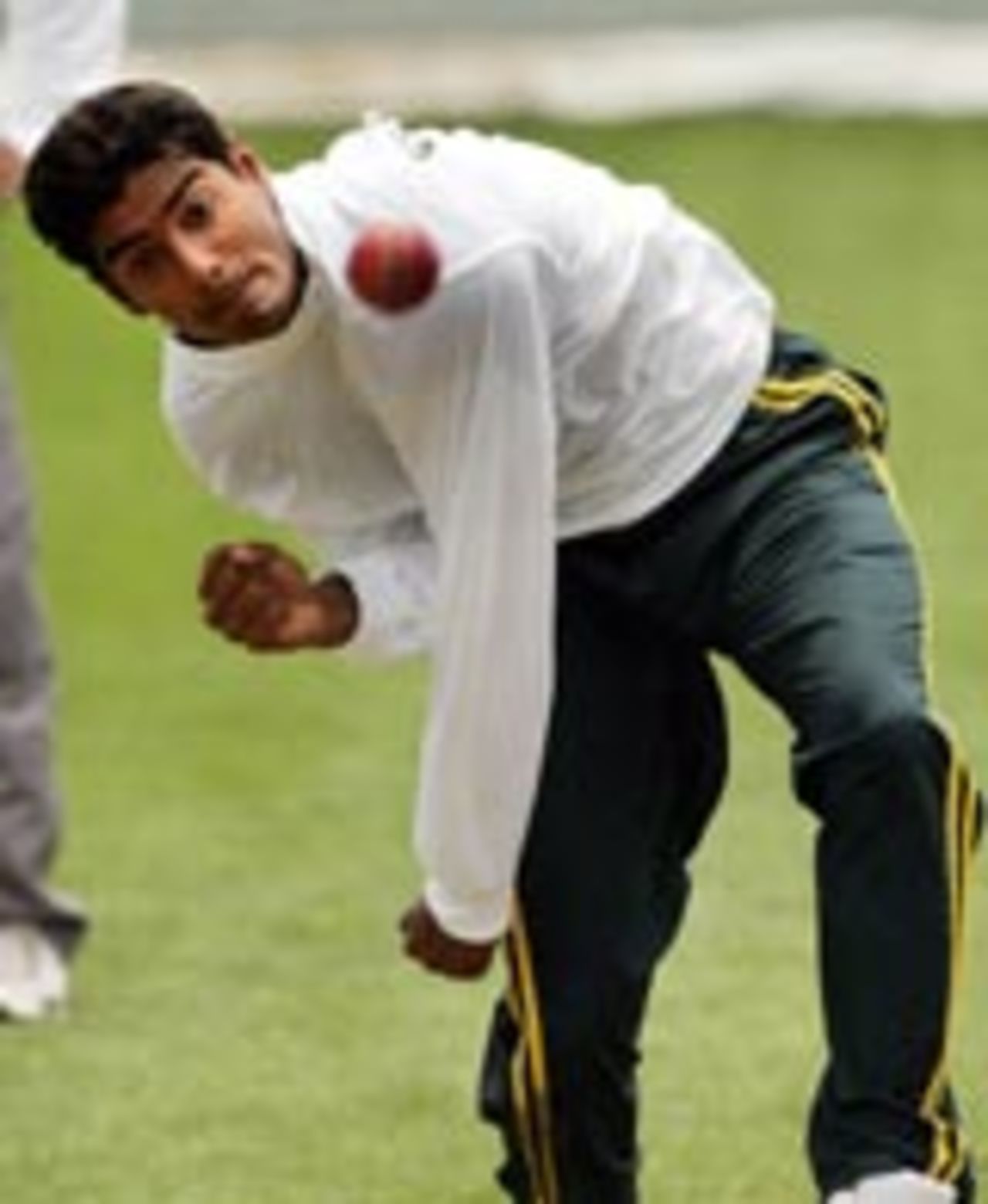 Mohammad Khalil bowling in the nets, January 1, 2005