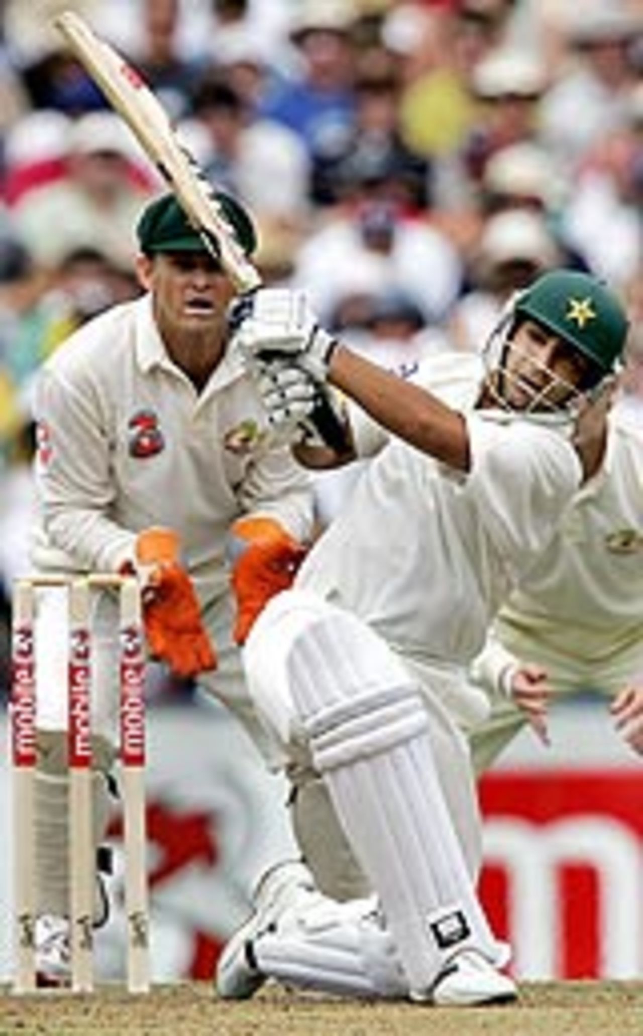 Salman Butt heaves to the leg side, Australia v Pakistan, 3rd Test, Sydney, January 2, 2005