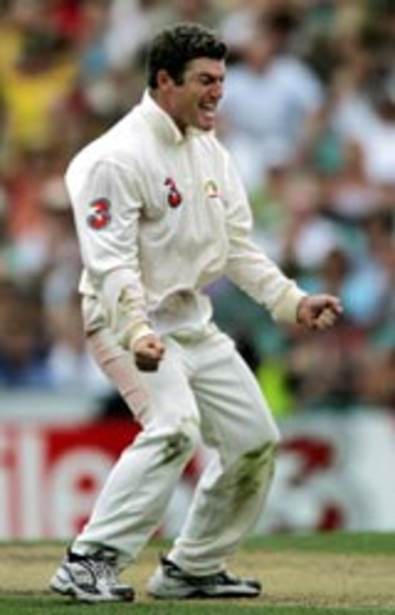 Stuart MacGill pumped up after taking a wicket, Australia v Pakistan, 3rd Test, Sydney, January 2, 2005