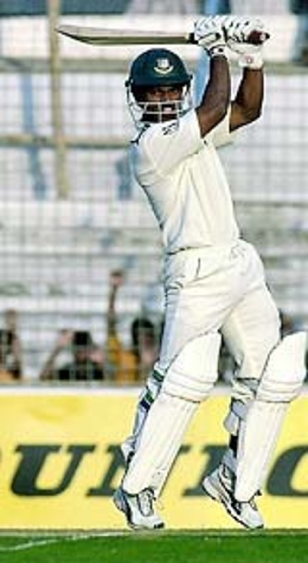Rajin Saleh cuts fiercely, Bangladesh v Zimbabwe, 1st Test, Chittagong, 1st day, January 6, 2005
