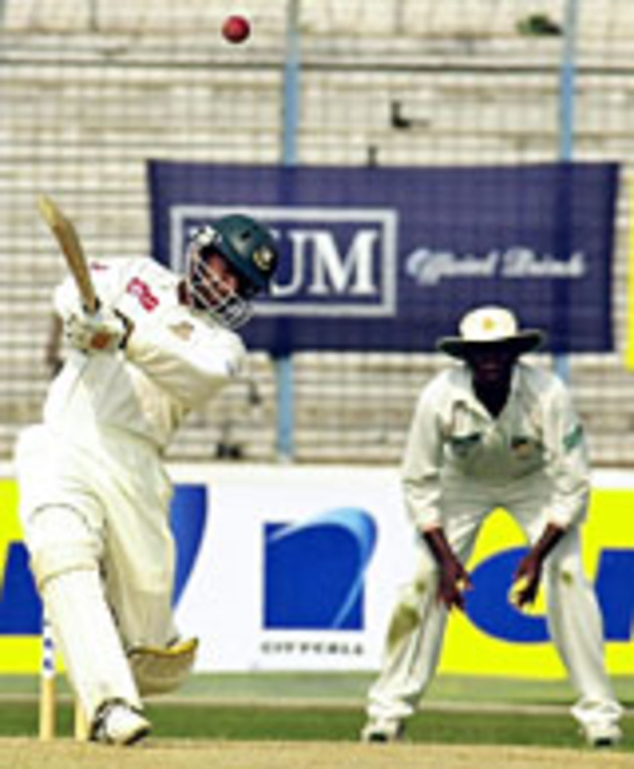 Mohammad Rafique smashes the ball, Bangladesh v Zimbabwe, 1st Test, Chittagong, Day 2, January 7, 2005