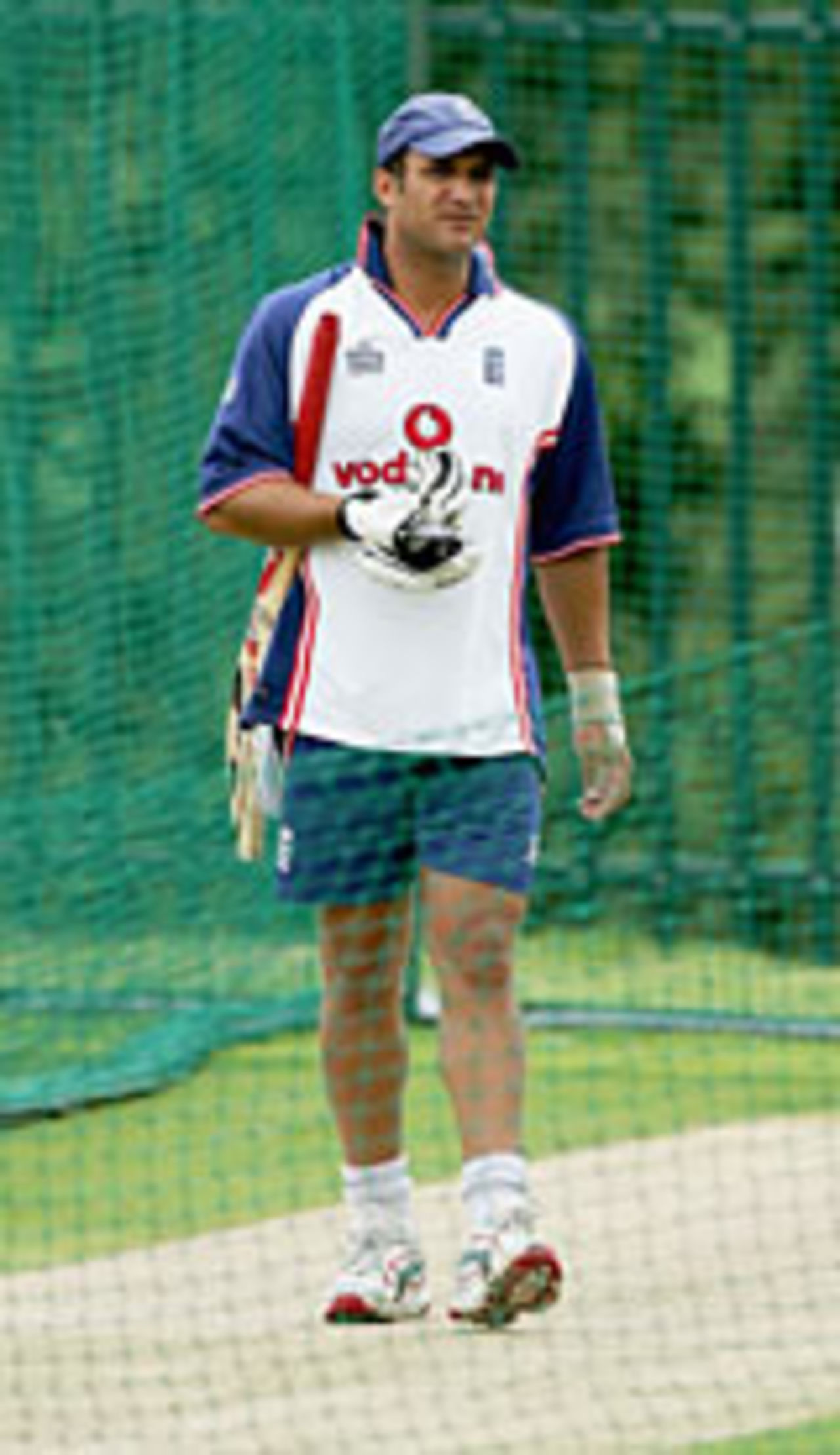 Mark Butcher in the nets at the Wanderers, Johannesburg, January 10 2005