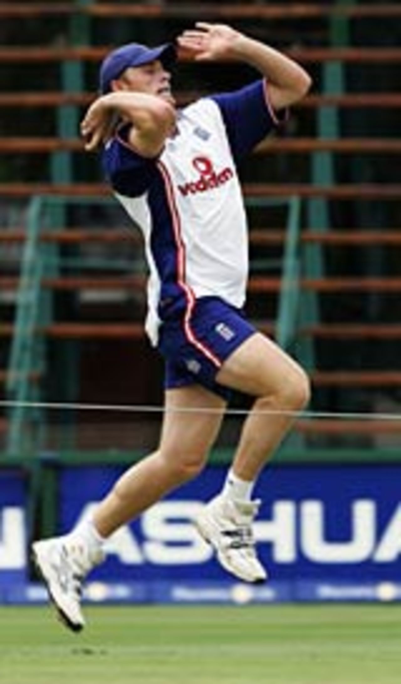 Andrew Flintoff bowling in the nets at the Wanderers, January 12 2005