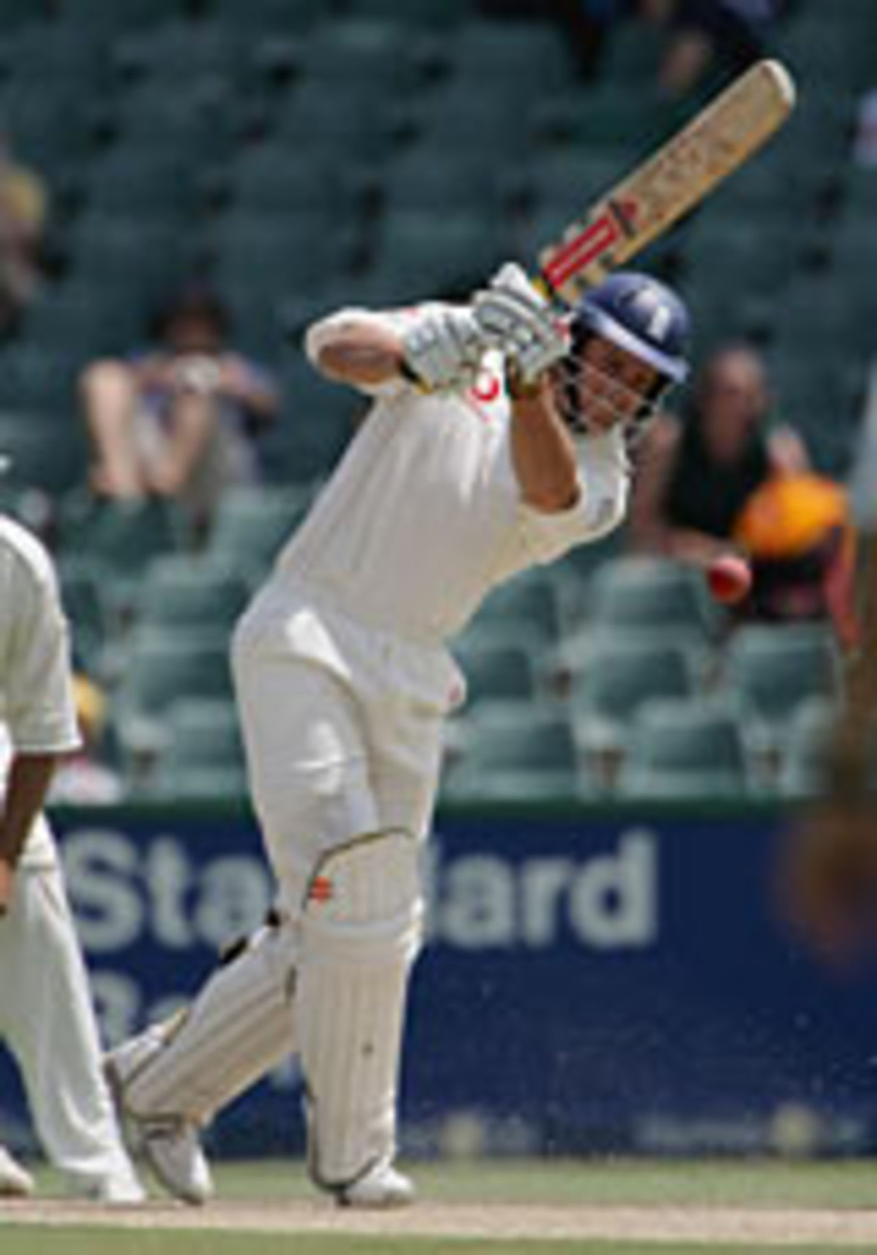Andrew Strauss drives, South Africa v England, 4th Test, Jo'burg, 1st day, January 13, 2005