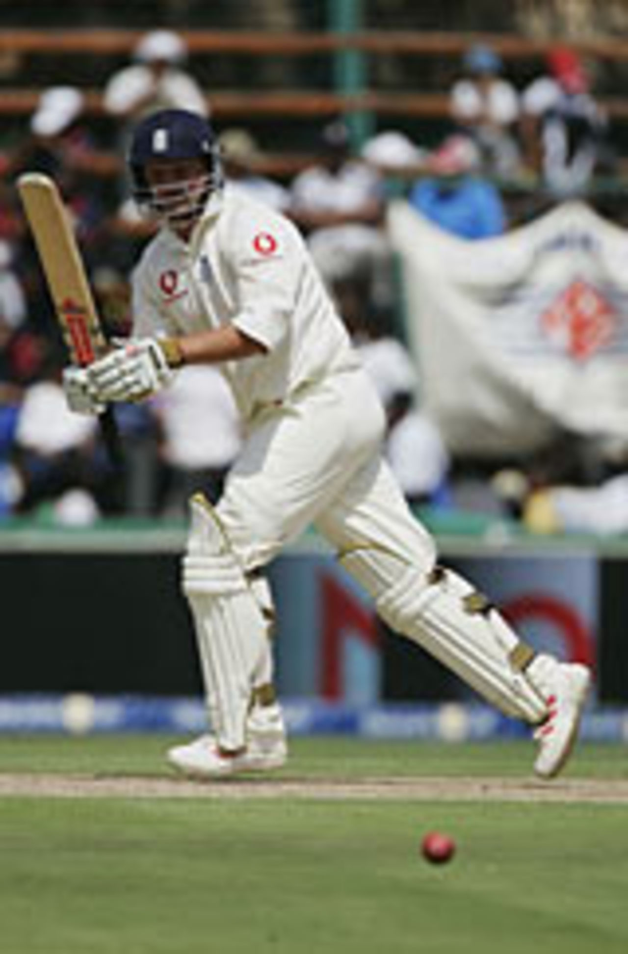 Robert Key clips the ball off his legs, South Africa v England, 4th Test, Jo'burg, 1st day, January 13, 2005