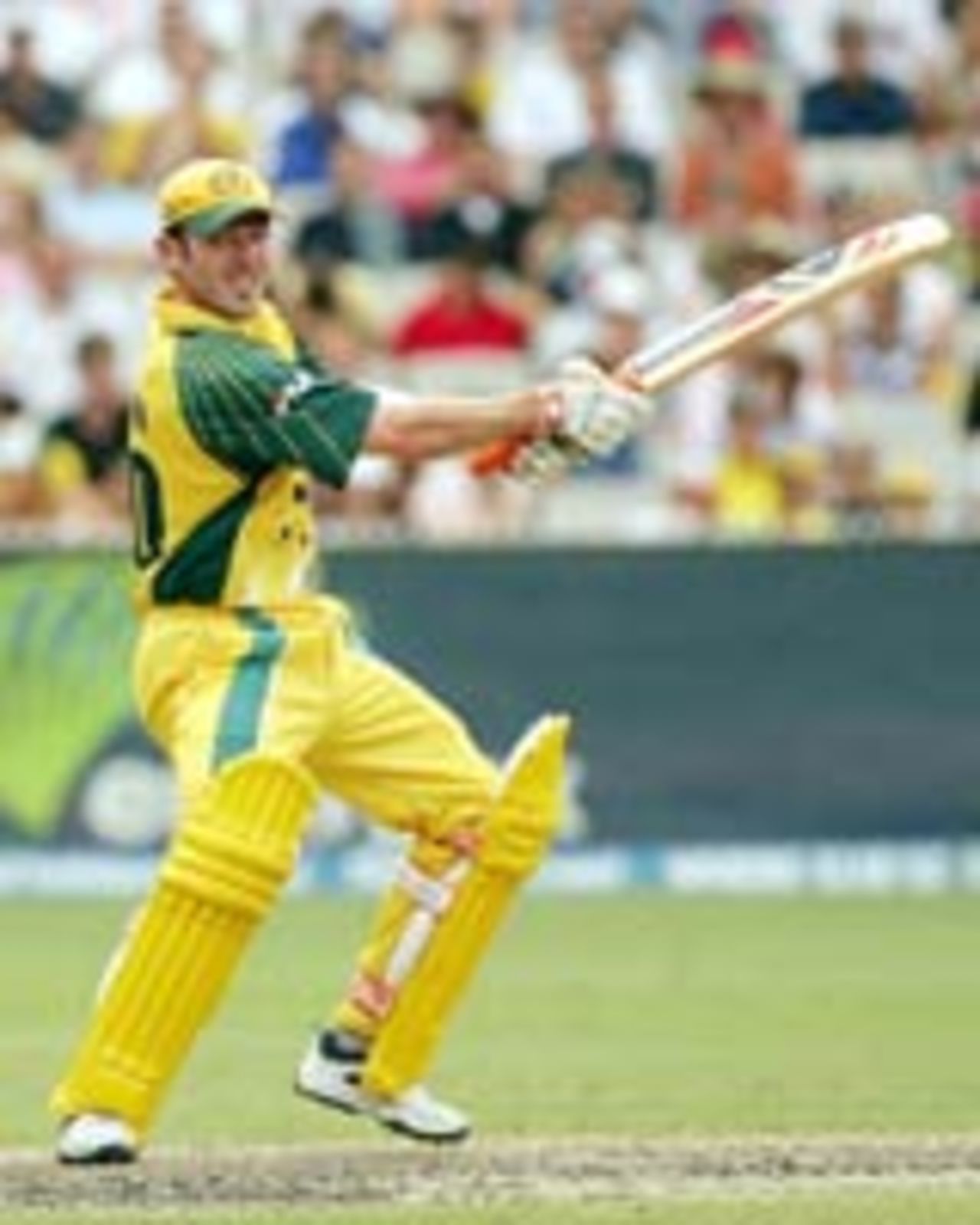 Damien Martyn plays the cut en route to his unbeaten 95, Australia v West Indies, 1st match, VB Series, January 14, 2005
