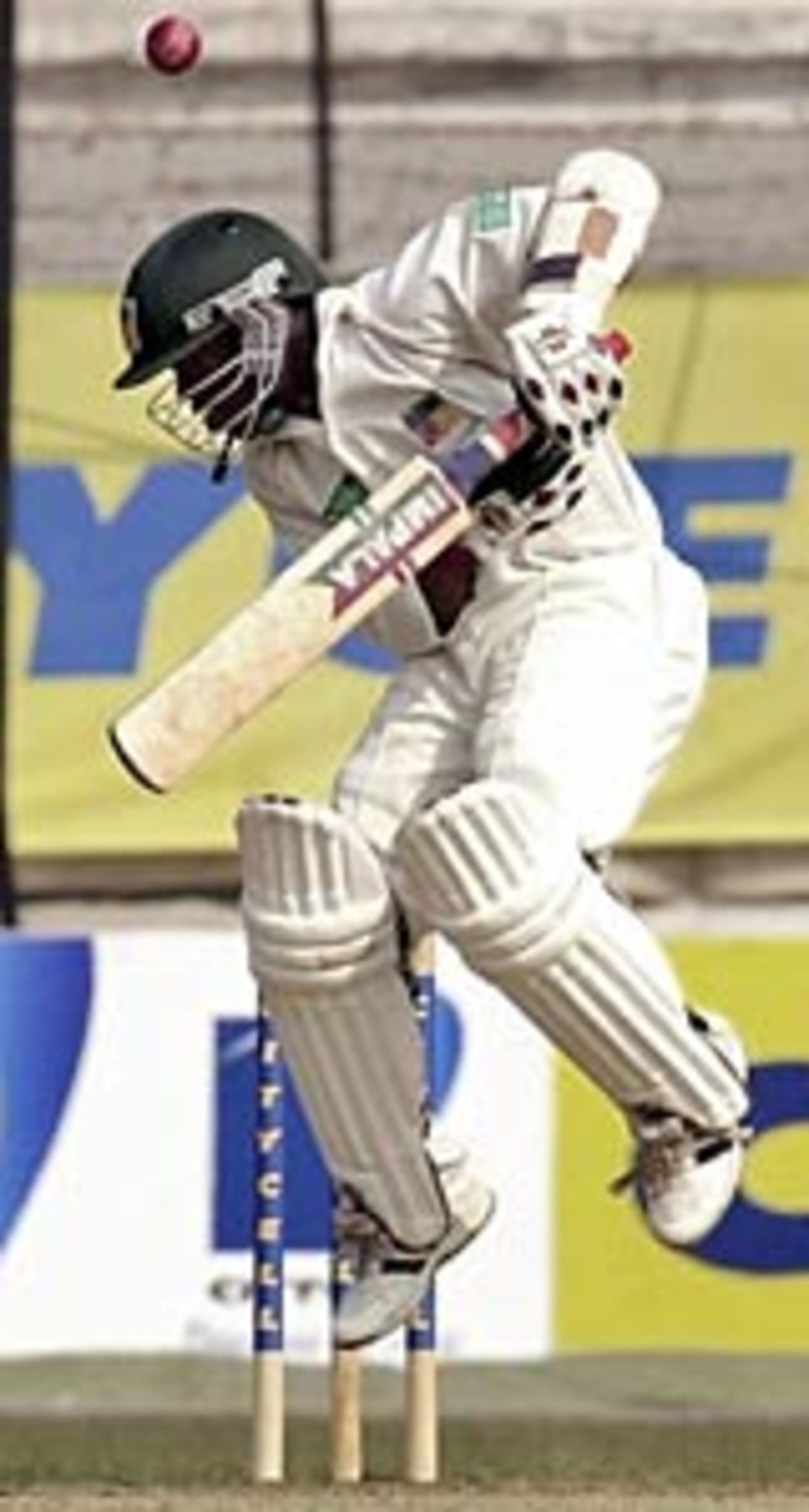Stuart Matsikenyeri takes evasive action, Bangladesh v Zimbabwe, 2nd Test, Dhaka, January 14, 2005