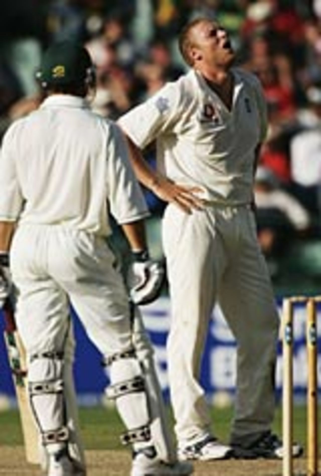 Andrew Flintoff shows his frustration, South Africa v England, 4th Test, Jo'burg, 3rd day, January 15 2005