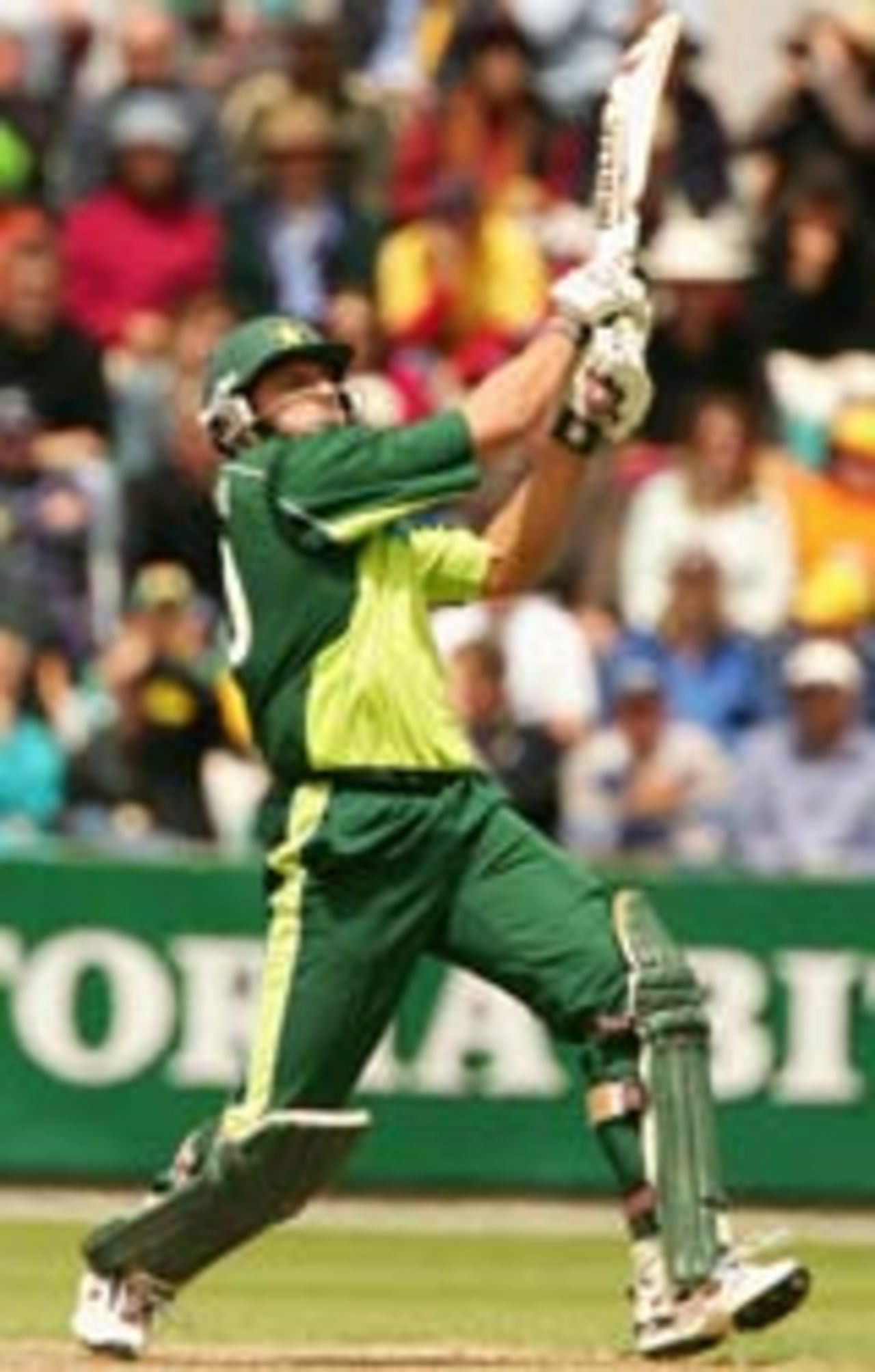 Shahid Afridi hoicks one, Pakistan v Australia, 2nd match, VB Series, Hobart, January 16, 2005