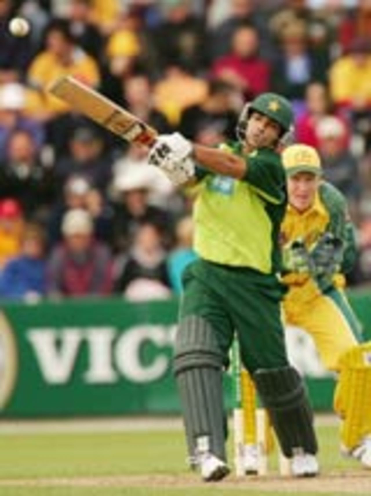 Salman Butt hits out, Pakistan v Australia, 2nd match, VB Series, Hobart, January 16, 2005