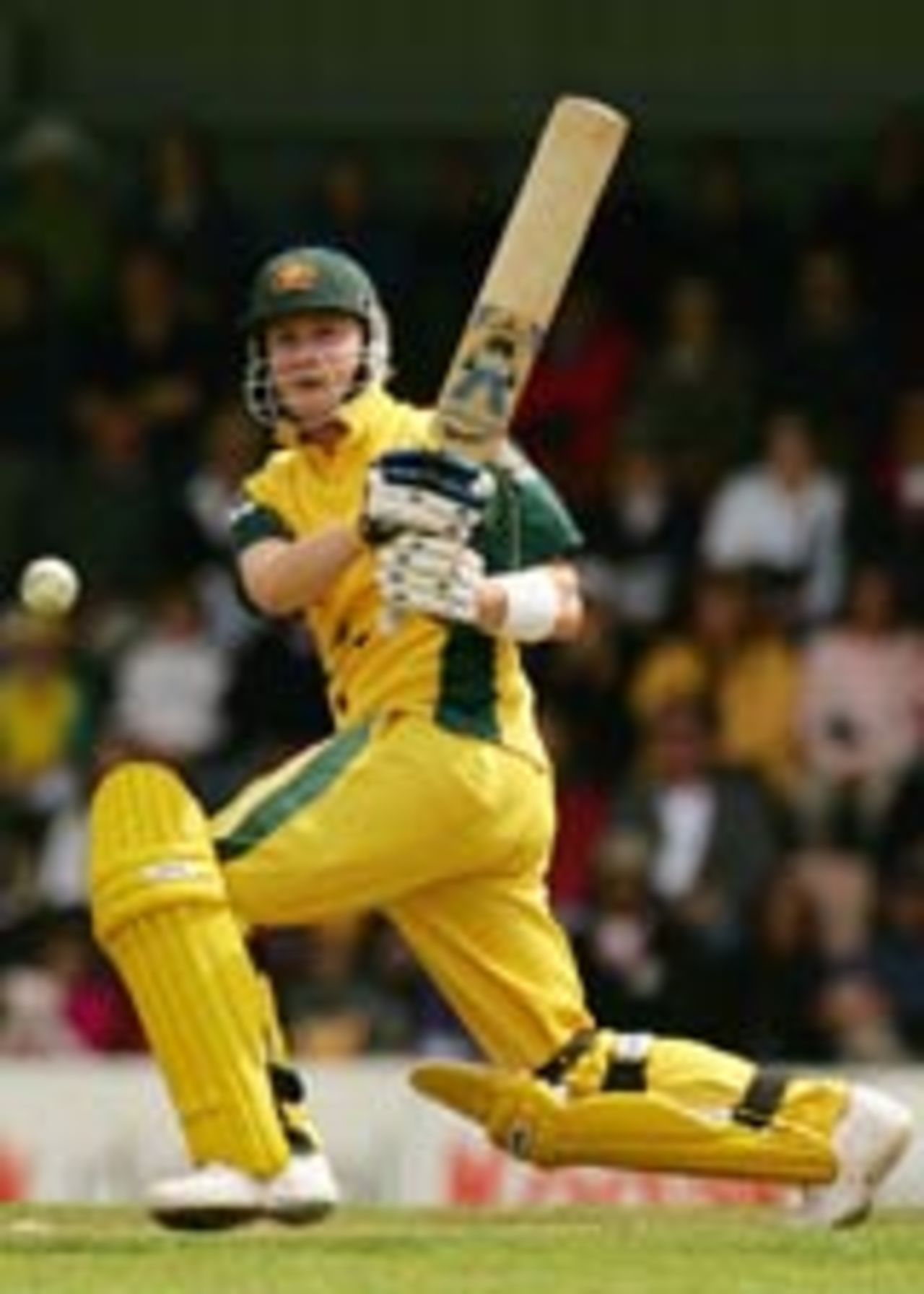 Michael Clarke hoicks one on the leg side, Pakistan v Australia, 2nd match, VB Series, Hobart, January 16, 2005