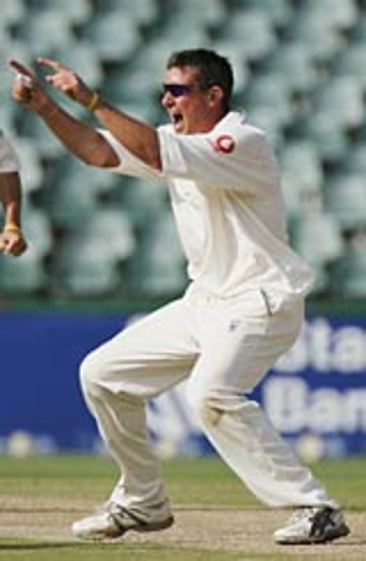 Ashley Giles celebrates dismissing Herschelle Gibbs, South Africa v England, 4th Test, The Wanderers, January 17, 2005