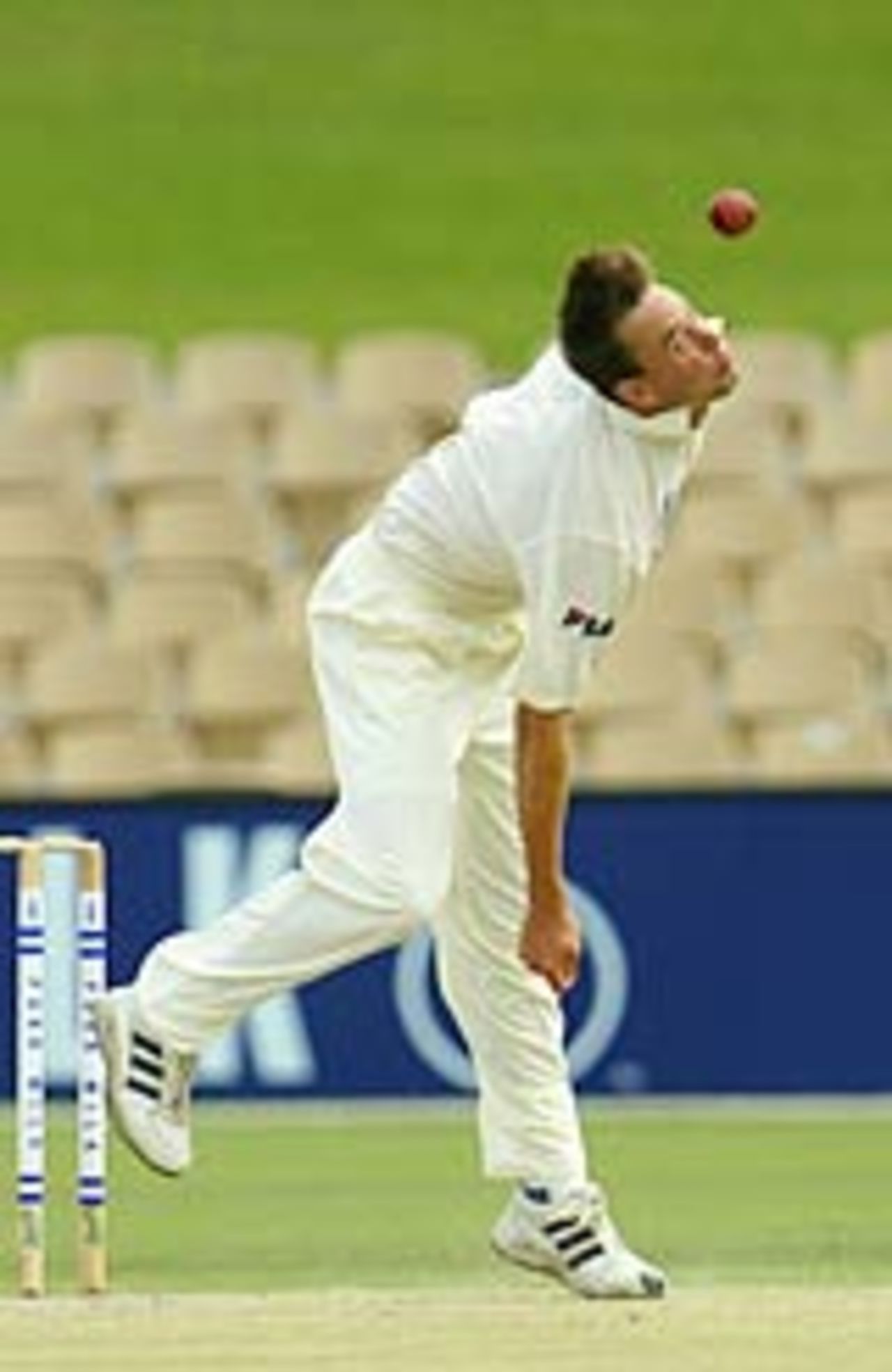 Matthew Nicholson about to let rip, NSW v SA, Pura Cup, Adelaide, January 19, 2005