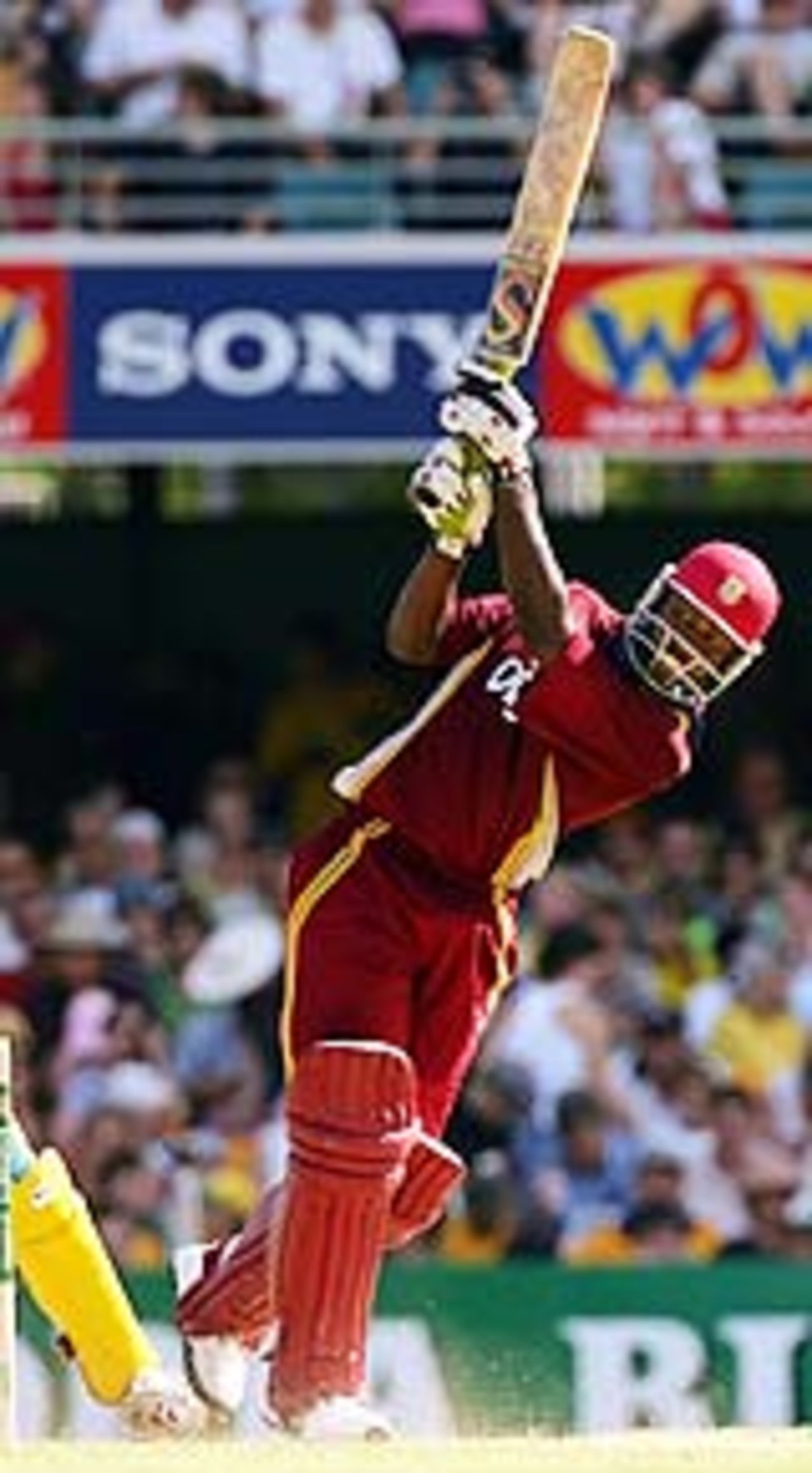 Wavell Hinds lofts over the infield, Australia v West Indies, VB Series, Brisbane, January 21, 2005