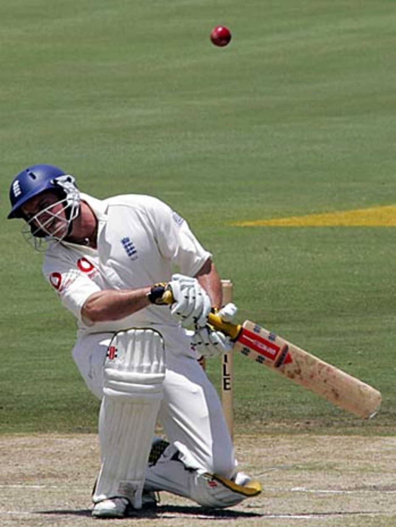 Andrew Strauss ducks out the way of a bouncer, South Africa v England, 5th Test, Centurion, January 23, 2005