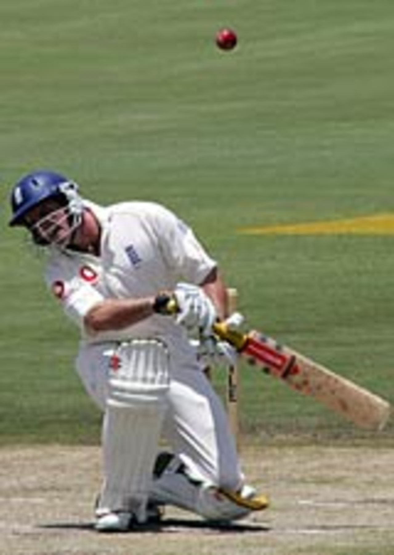 Andrew Strauss ducks out the way of a bouncer, South Africa v England, 5th Test, Centurion, January 23, 2005