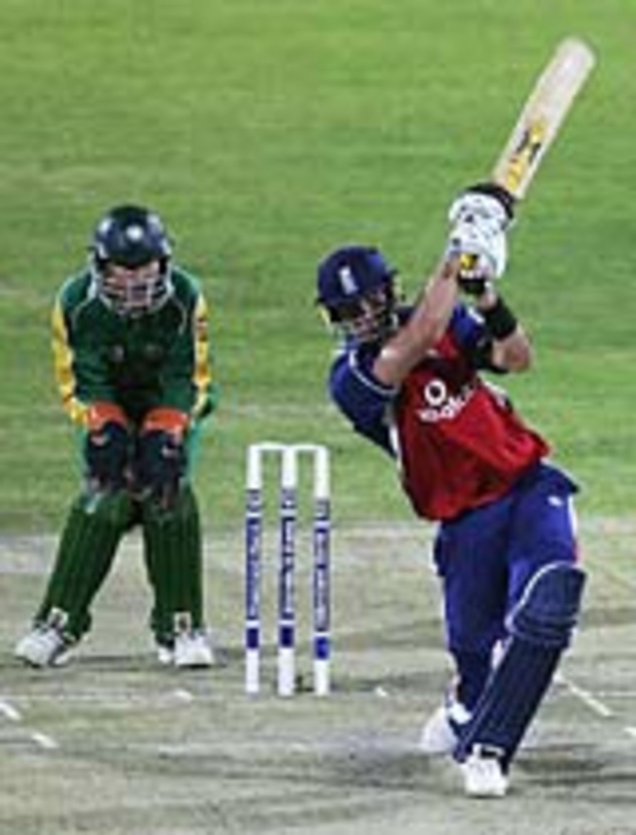 Kevin Pietersen hits over the top on his way to 97, South Africa A v England, Kimberley, January 26, 2005
