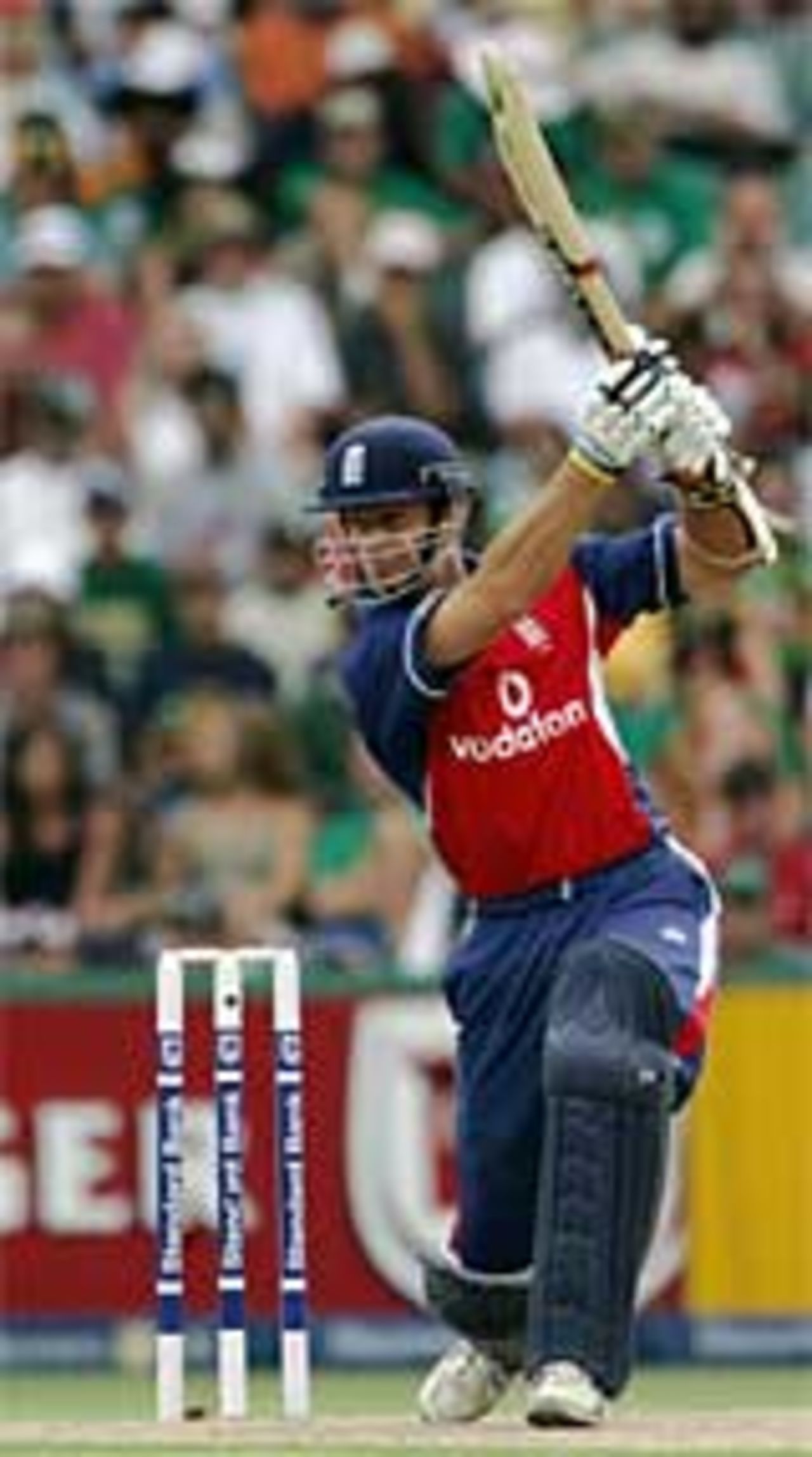 Michael Vaughan cracks a cover drive, 1st ODI, South Africa v England, The Wanderers, January 30, 2005
