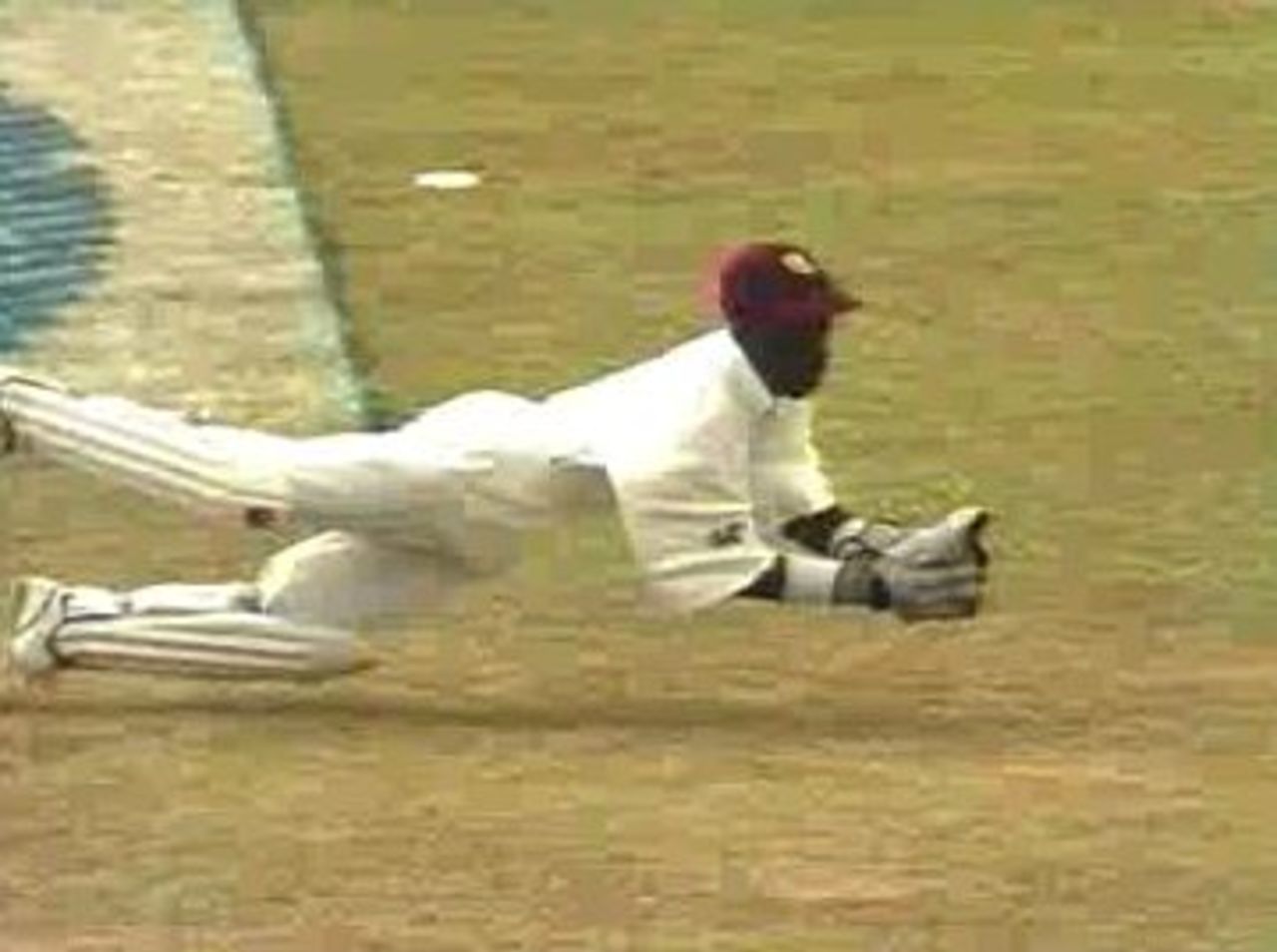 3rd Test, West Indies v England Feb 13-17 1998 Final day. Williams dives to catch Thorpe