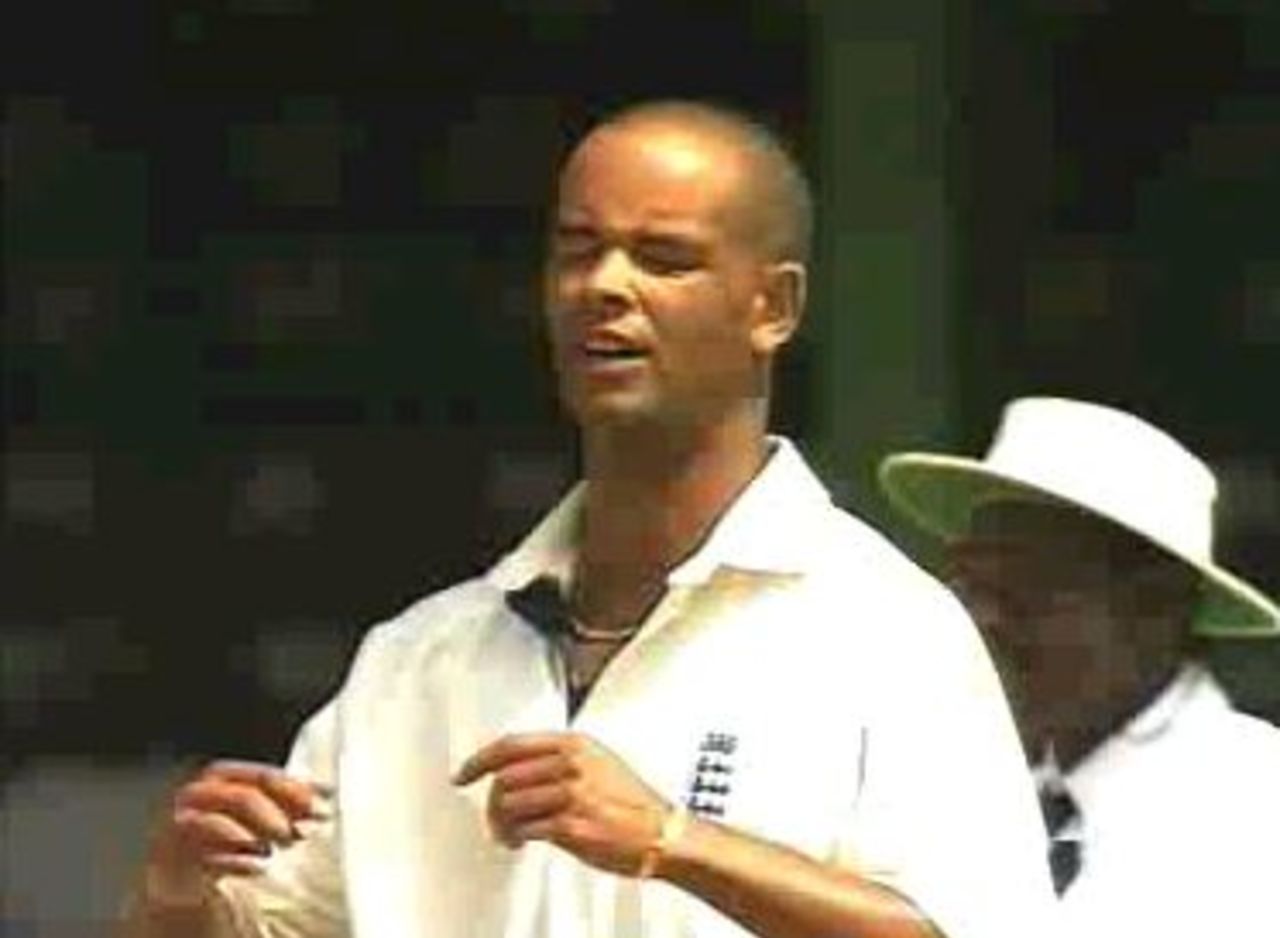 West Indies v England Test 4, Guyana, Feb-Mar 1998 Day 1 Headley reacts as Campbell top edges a 6