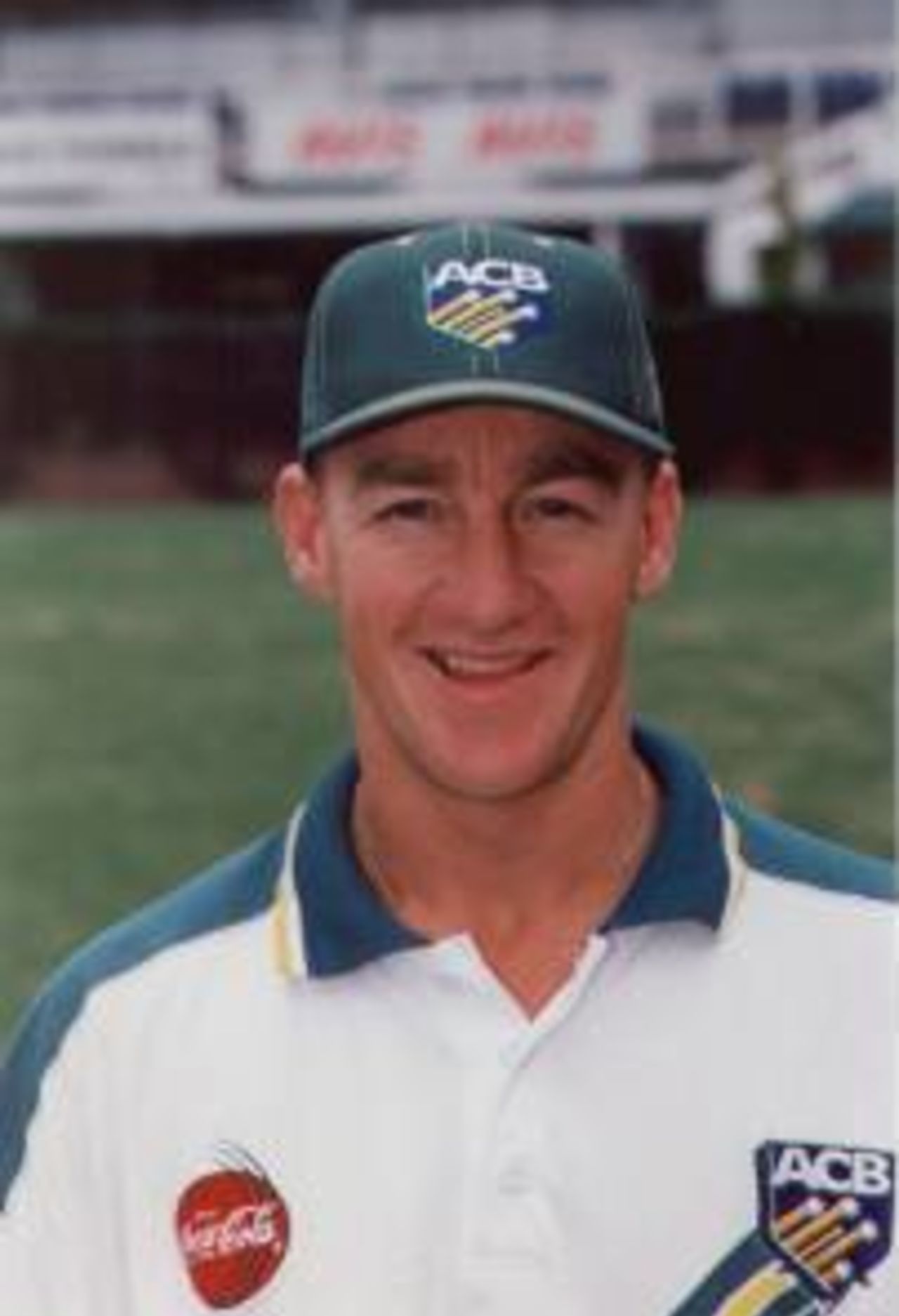 Portrait of Andy Bichel taken during Australia's tour of South Africa, 1996.