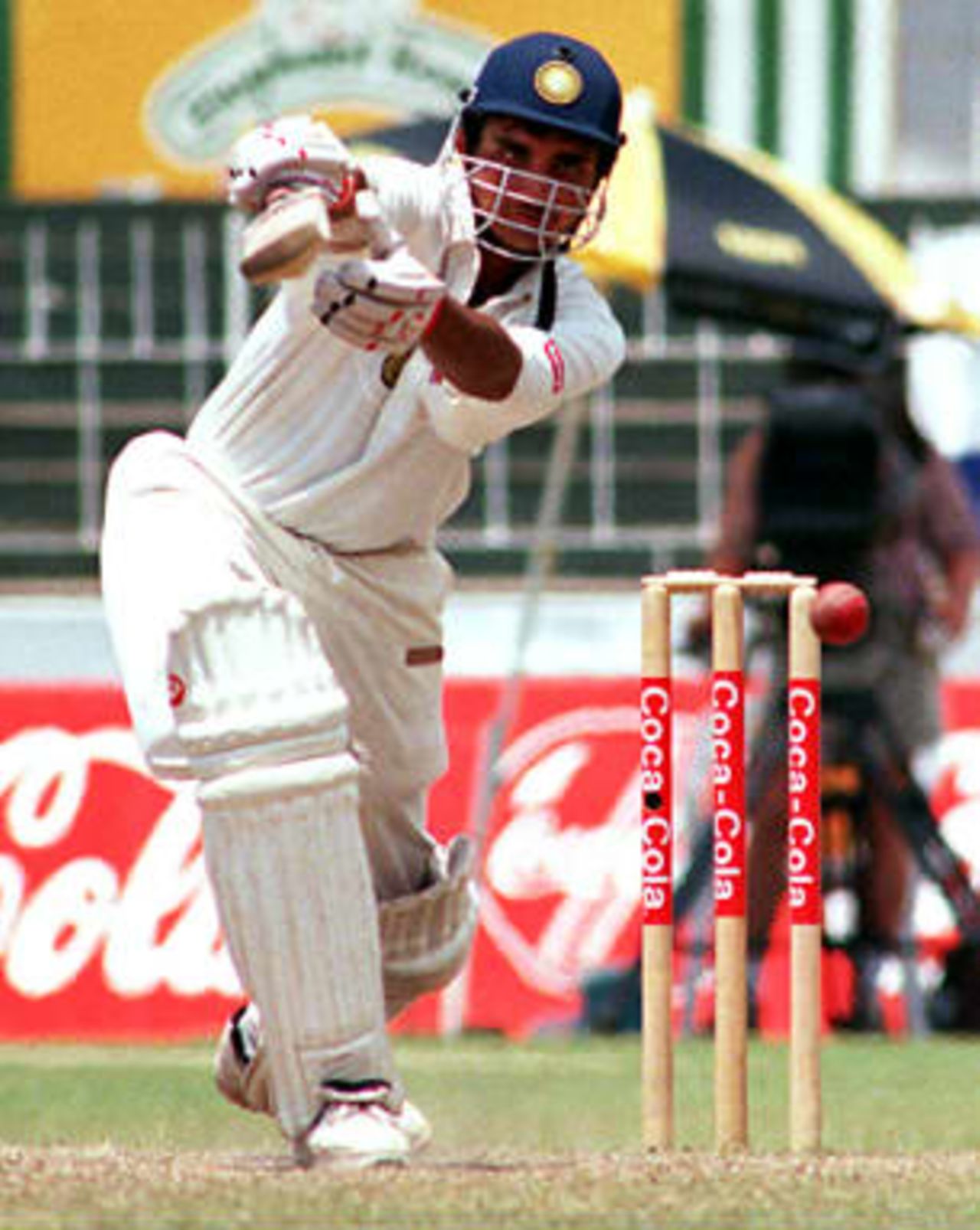 Ganguly off-drives - Asian Test Championship, 1998/99, 2nd Match, Sri Lanka v India, Sinhalese Sports Club, Colombo, 28 February 1999