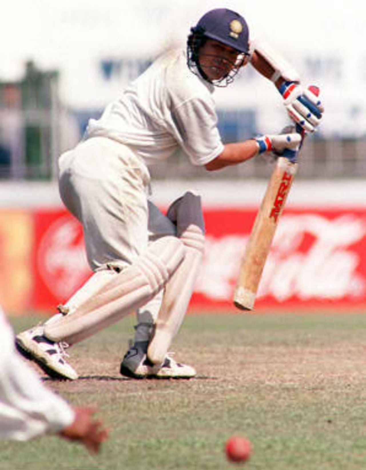 Tendulkar guides the ball past slip during his century - Asian Test Championship, 1998/99, 2nd Match, Sri Lanka v India, Sinhalese Sports Club, Colombo, 28 February 1999