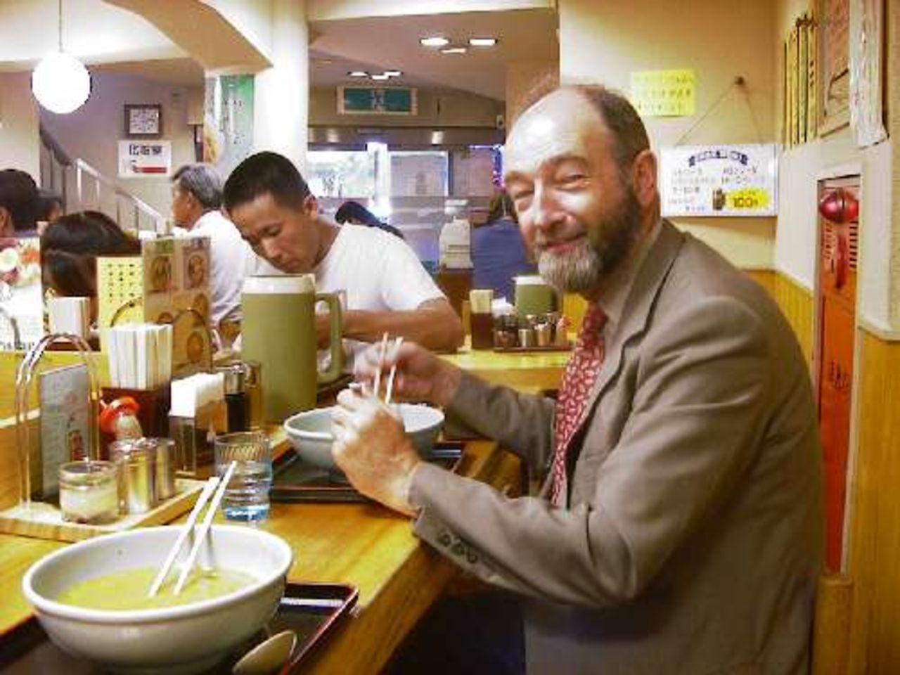 Trevor Bailey enjoying some Soba noodles