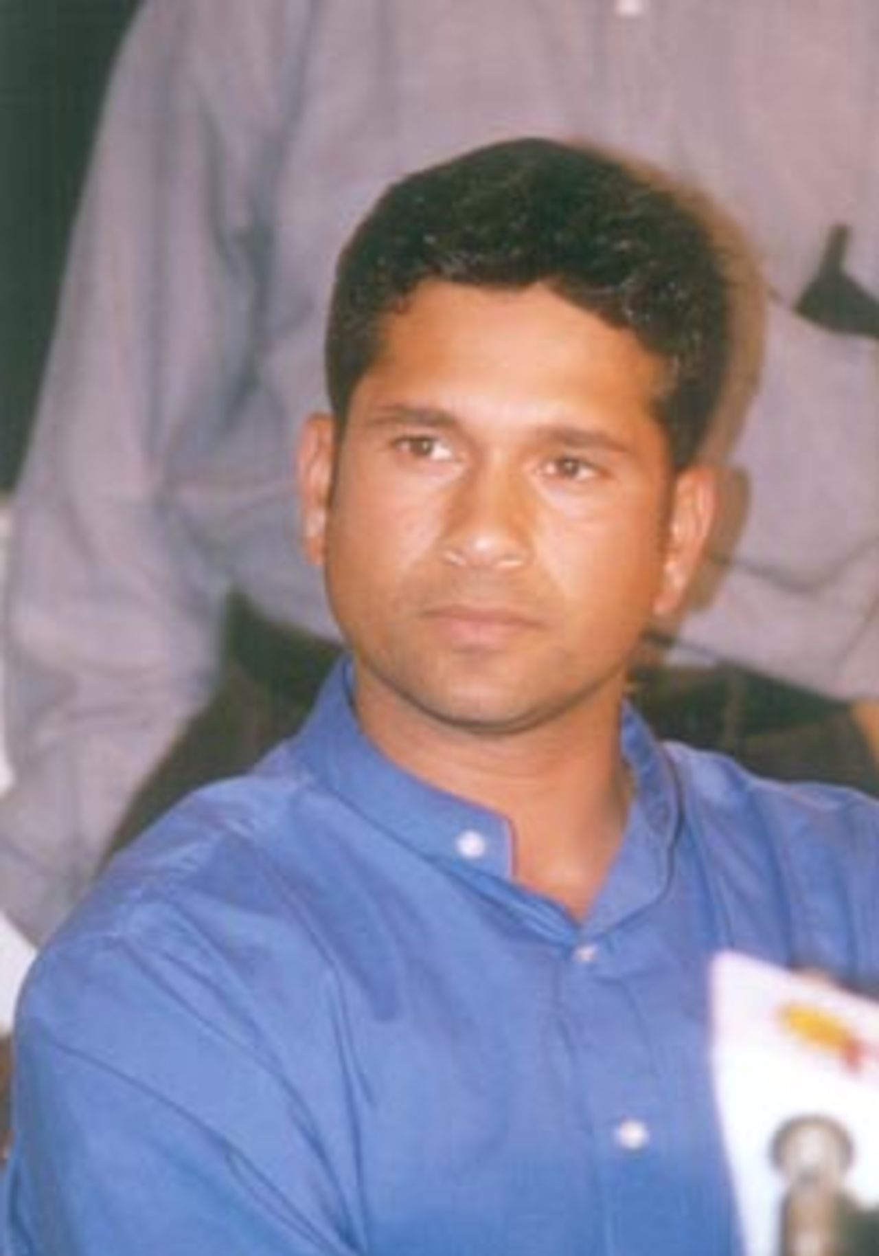 Sachin Tendulkar at the press meet, Chennai, 01 Febuary 2000
