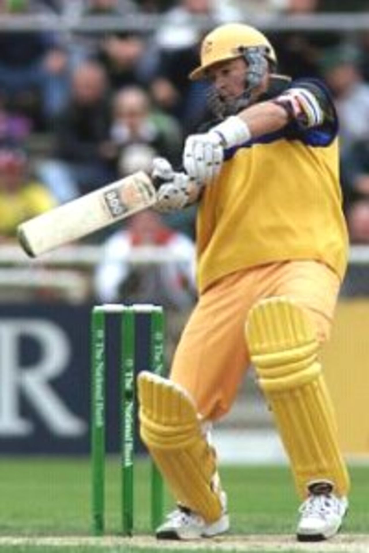 26 Feb 2000: Mark Waugh of Australia on his way to a score of 70, during the fourth one day international between New Zealand and Australia at Jade Stadium, Christchurch, New Zealand.