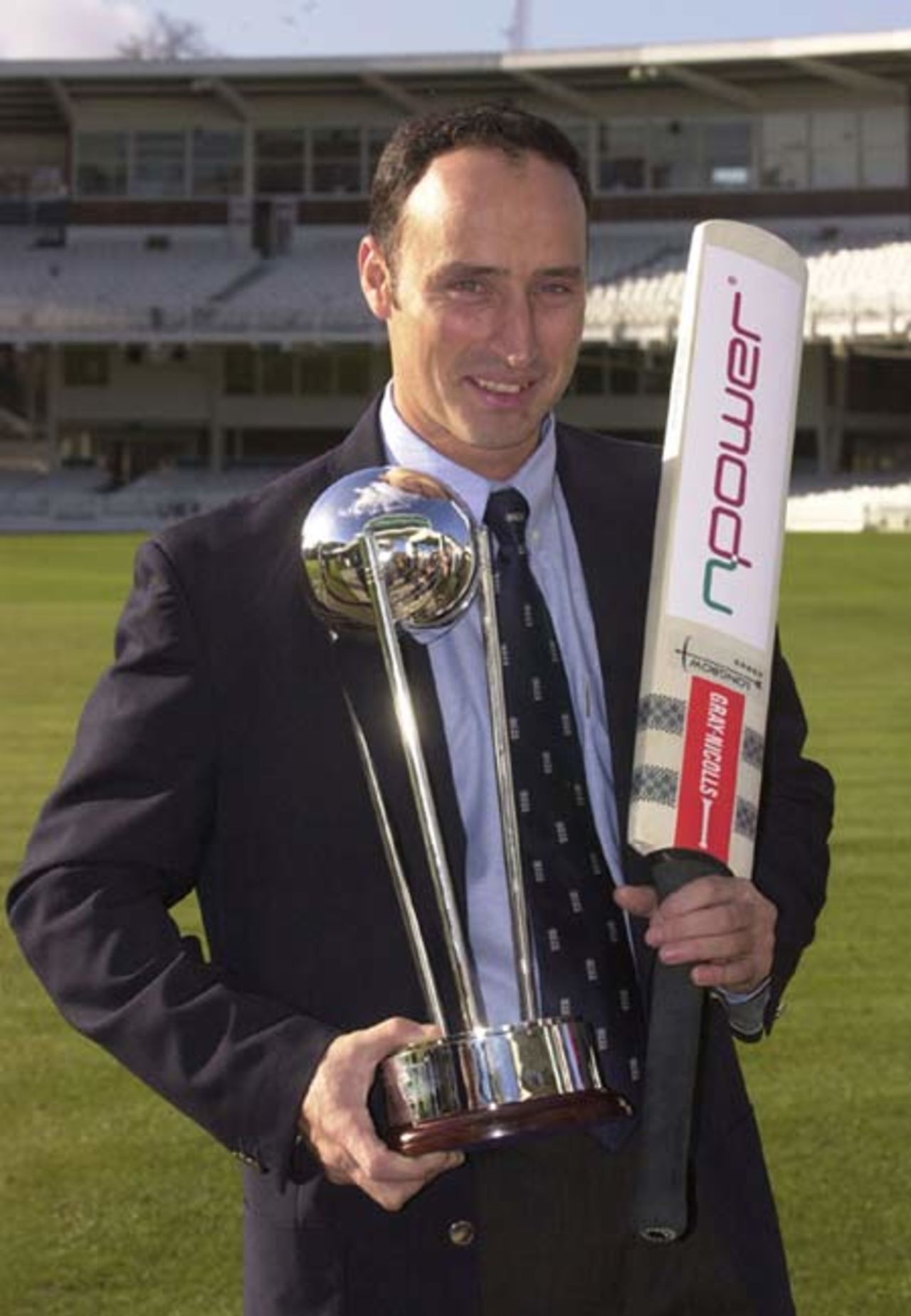 Nasser Hussain at Lord's as the £11 million sponsorship deal by nPower is launched. 24 Jan 2001