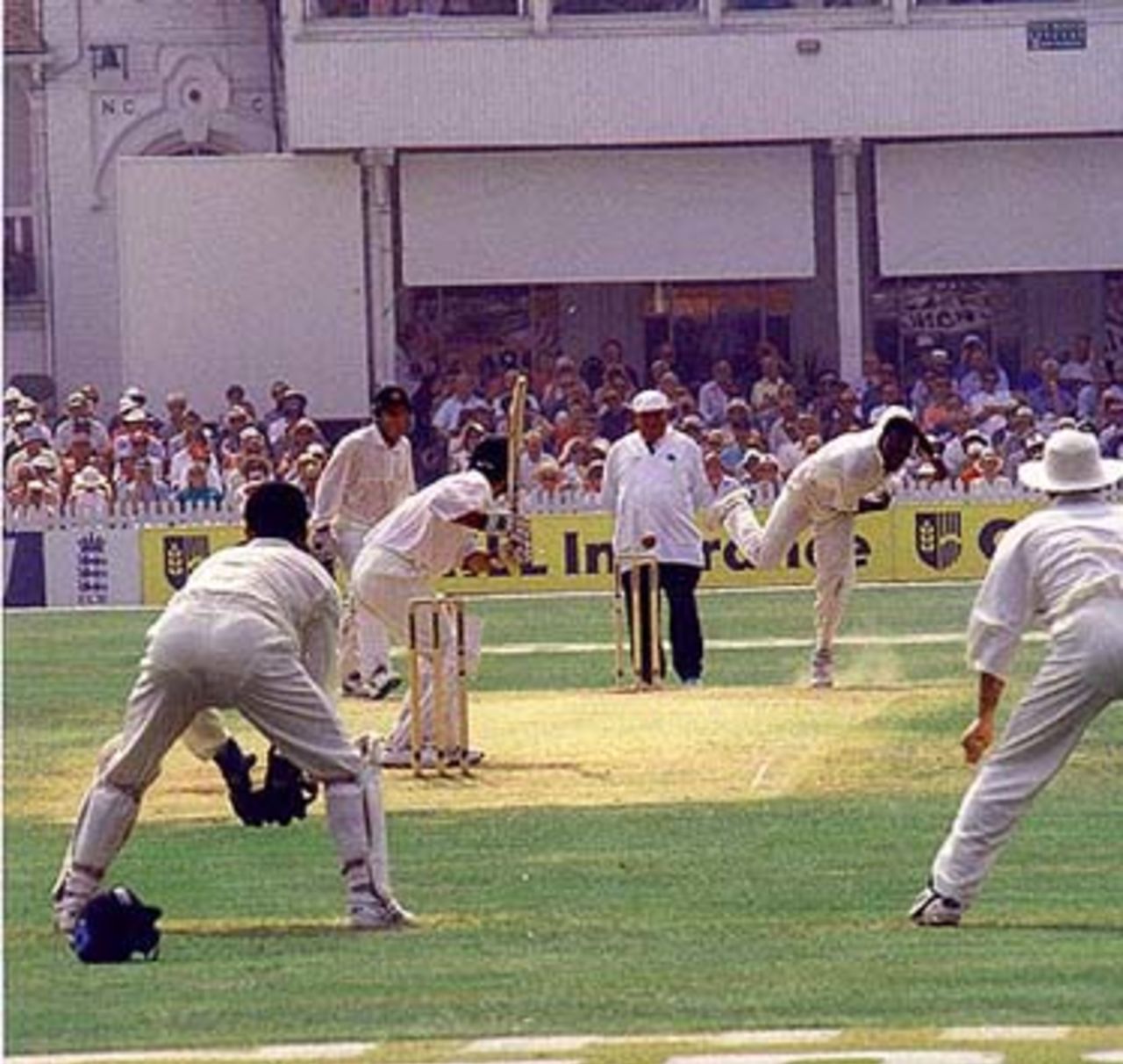 Devon Malcolm bowling at Trent Bridge England v Australia  1997