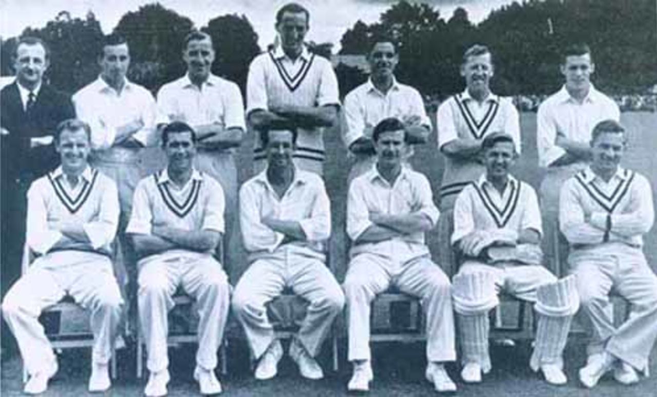 <b>Back row - l/r</b> AG Holt (coach), HM Barnard, H Horton, M Heath, R Pitman, MD Burden, PJ Sainsbury.<br><b>Front Row: </b>JR Gray, D Shackleton, RE Marshall, ACD Ingleby-Mackenzie, L Harrison, VHD Cannings