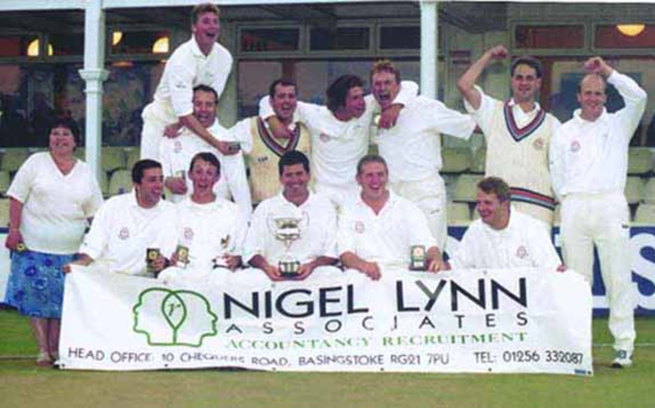 Bashley (Rydal) celebrate after winning the Southern Premier League Knock Out Cup in 2000.