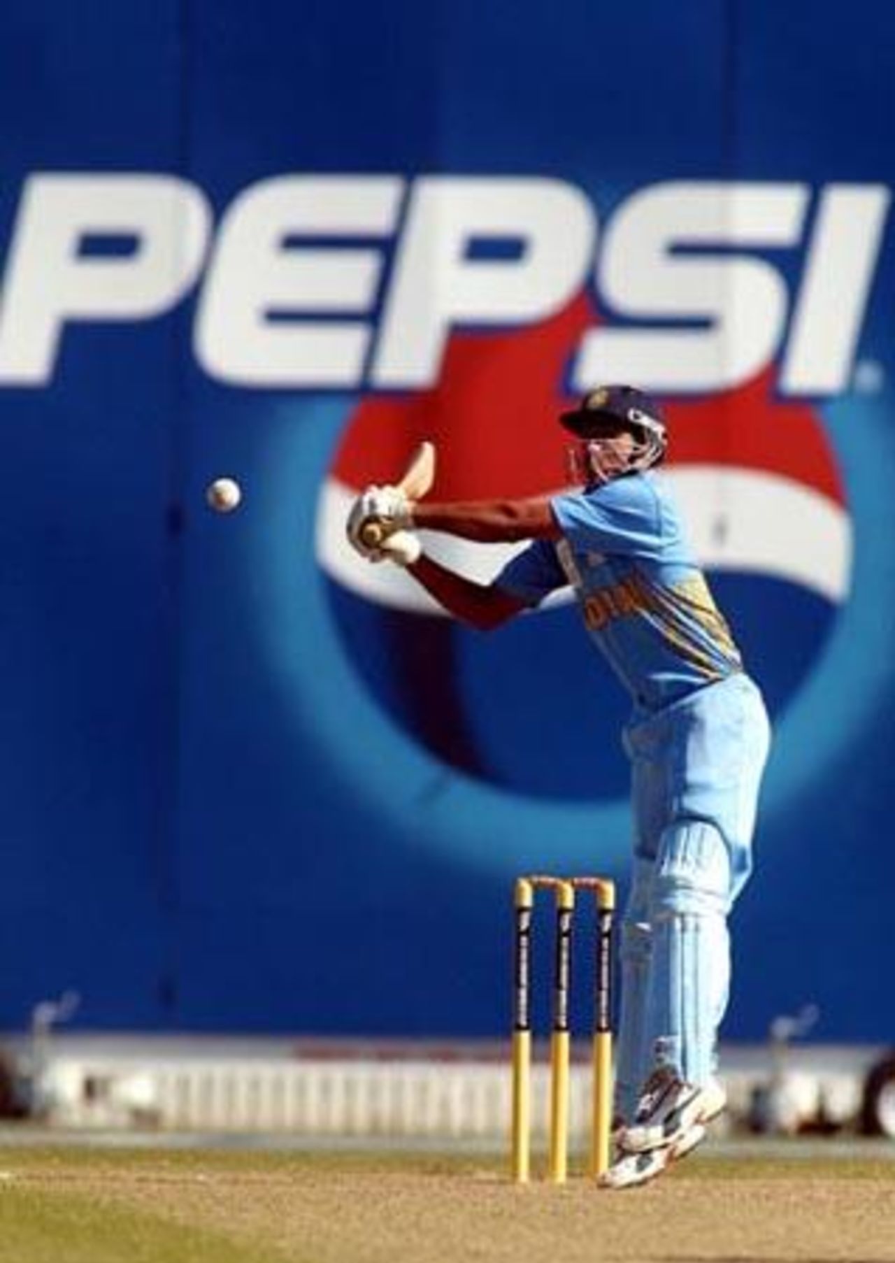 India Under-19 batsman Chandan Madaan reaches to cut a wide delivery outside off stump during his innings of 10. 1st ICC Under-19 World Cup Super League Semi Final: India Under-19s v South Africa Under-19s at Bert Sutcliffe Oval, Lincoln, 3 February 2002.
