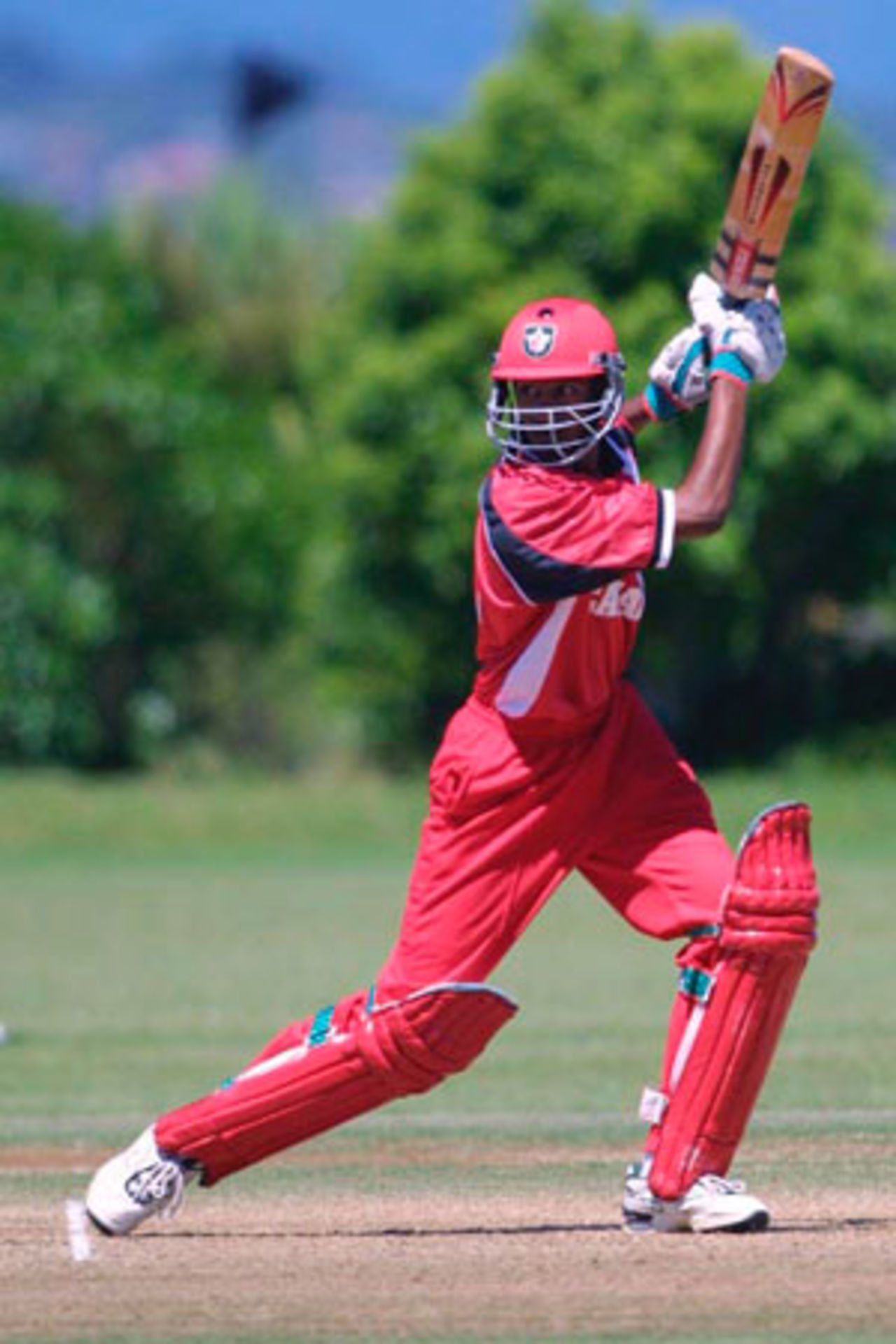 Canada Under-19 batsman Gibran Rahaman plays a square drive during his innings of 40. ICC Under-19 World Cup Group A: Bangladesh Under-19s v Canada Under-19s at Colin Maiden Park, Auckland, 22 January 2002.
