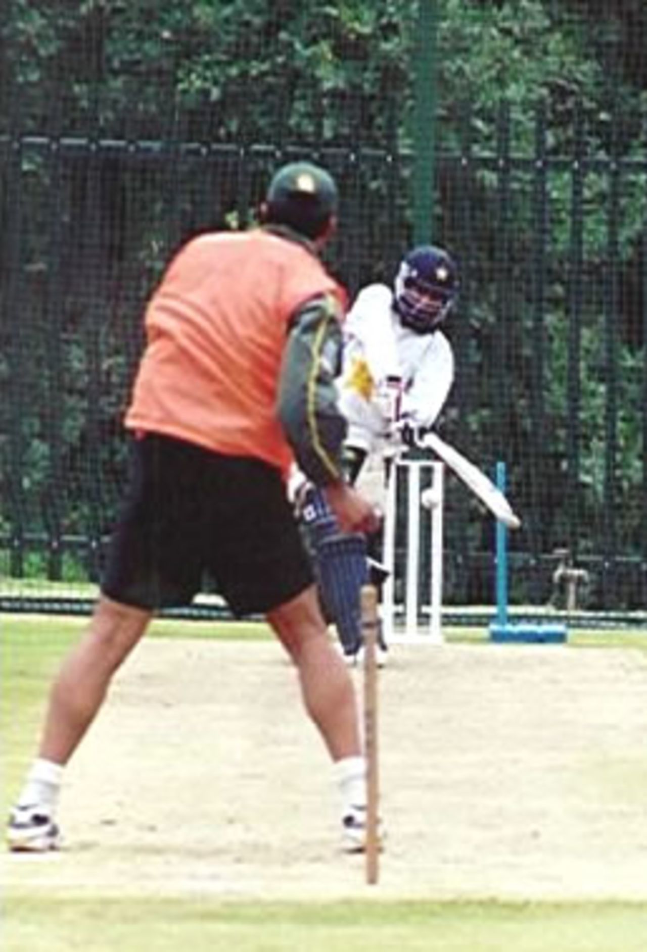 Saeed Anwar facing Inzamam in the nets, Wanderers Stadium, ICC World Cup 2003, Monday February 3, 2003