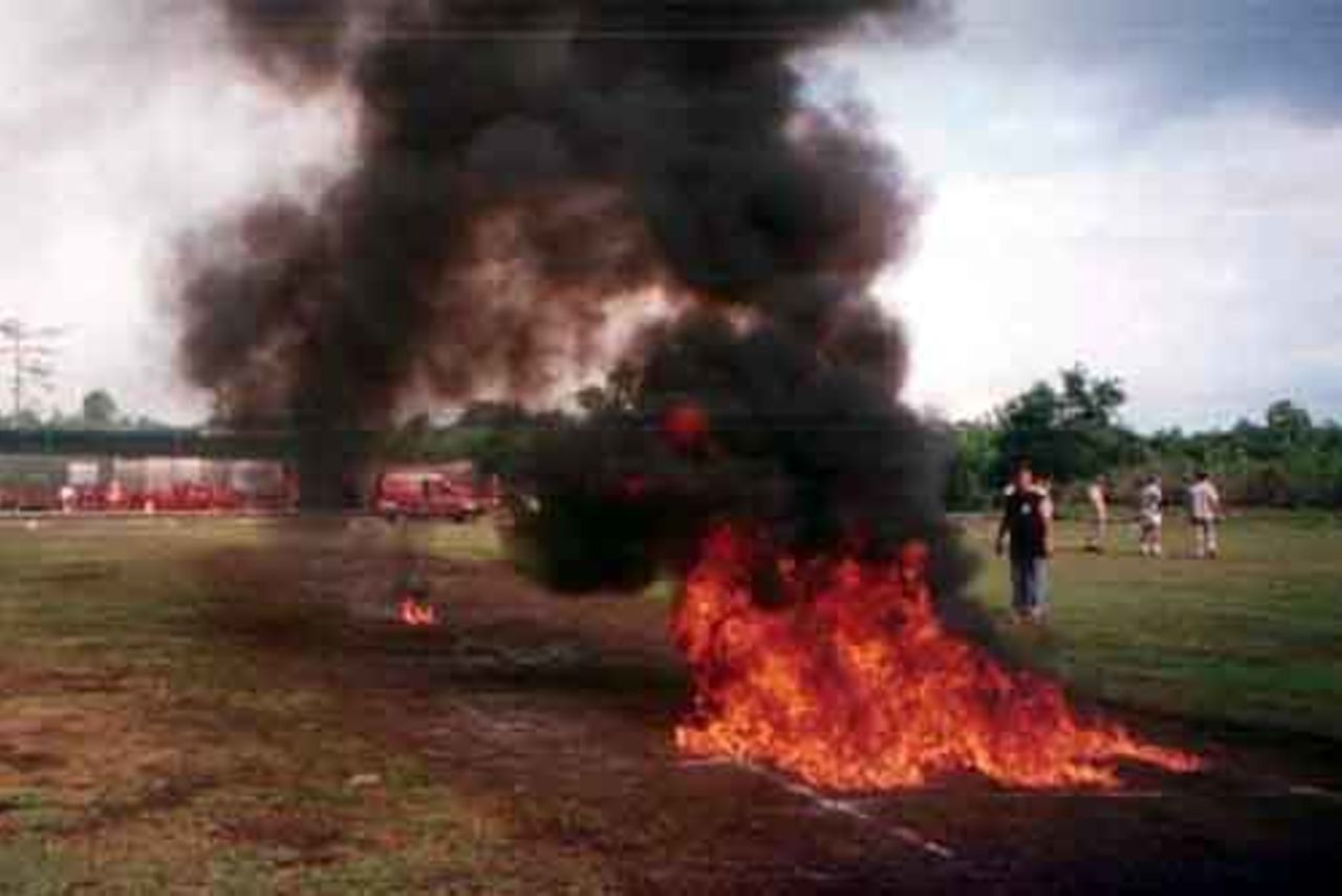 Preparing the wicket!