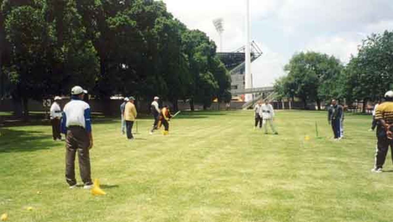 Coaching with the MCG in the background