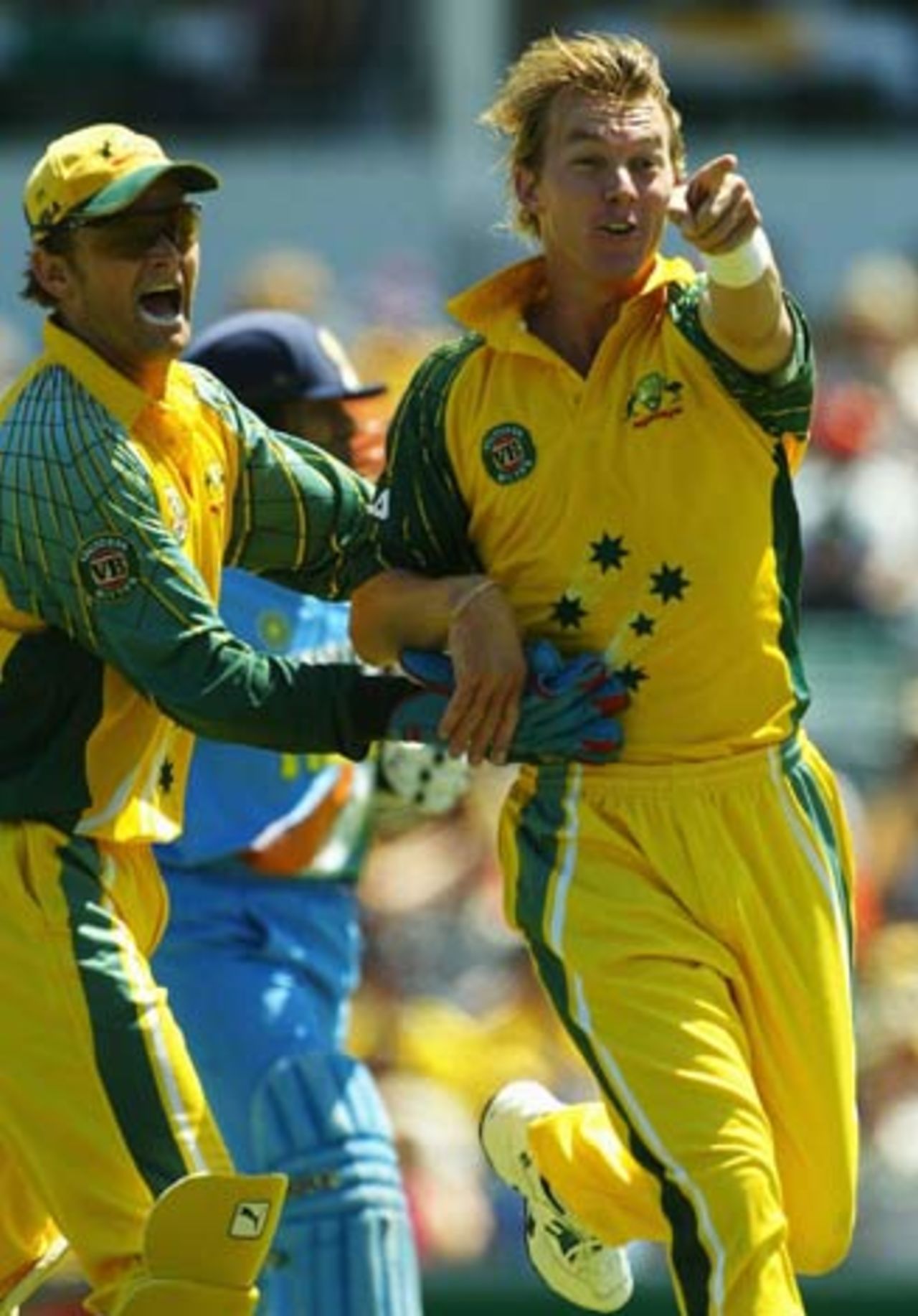 Australia get off to a dream start as Brett Lee nails Sachin Tendulkar, Australia v India, 11th match, VB Series, Perth, February 1, 2004