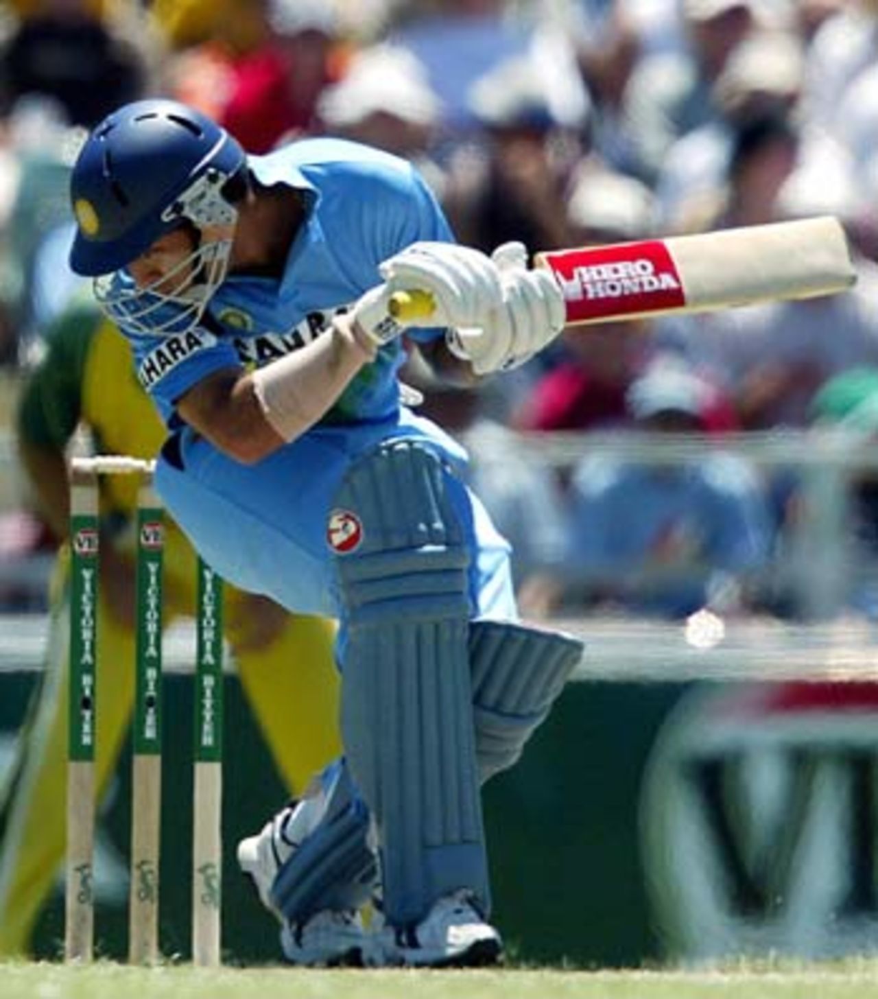 Yuvraj Singh evades a short ball, Australia v India, 11th match, VB Series, Perth, February 1, 2004