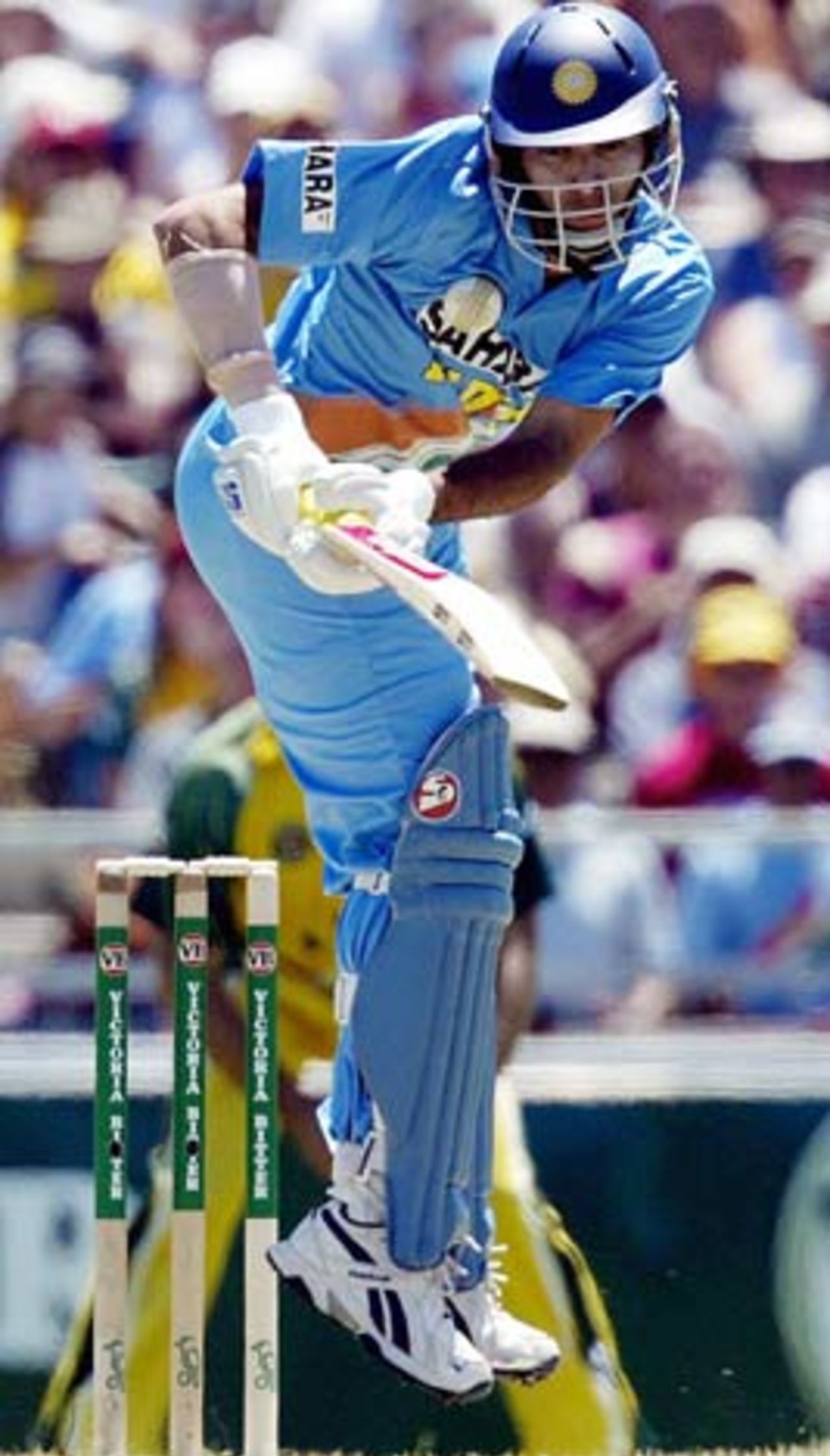 Yuvraj Singh rides the bounce and flicks one to leg, Australia v India, 11th match, VB Series, Perth, February 1, 2004