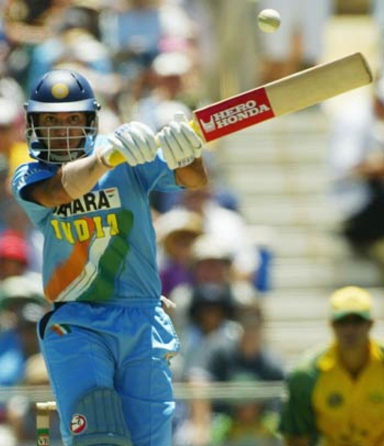 Yuvraj Singh plays the pull shot, Australia v India, 11th match, VB Series, Perth, February 1, 2004