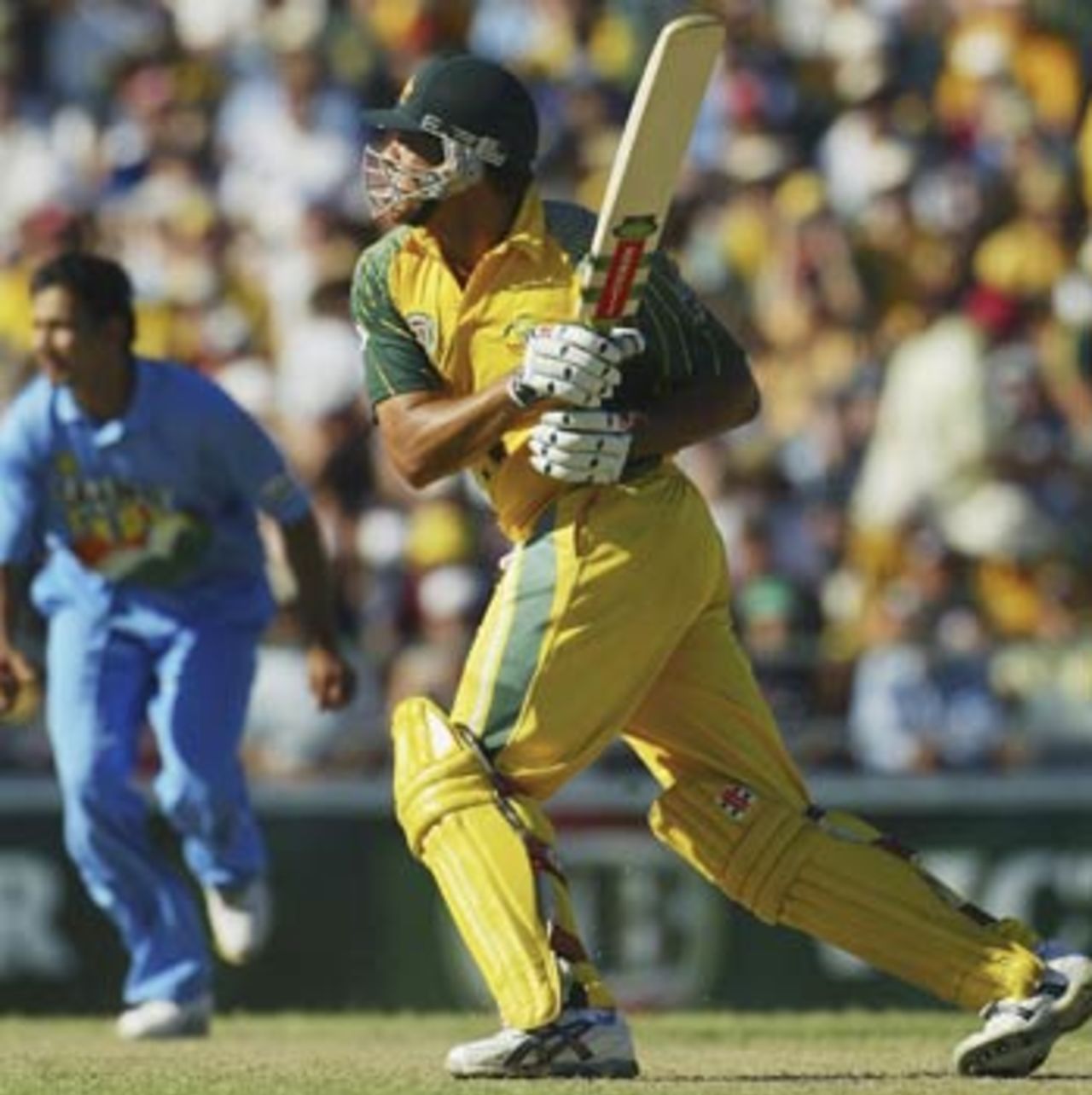 Andrew Symonds wrests back the initiative with some typically powerful strokes, Australia v India, 11th match, VB Series, Perth, February 1, 2004
